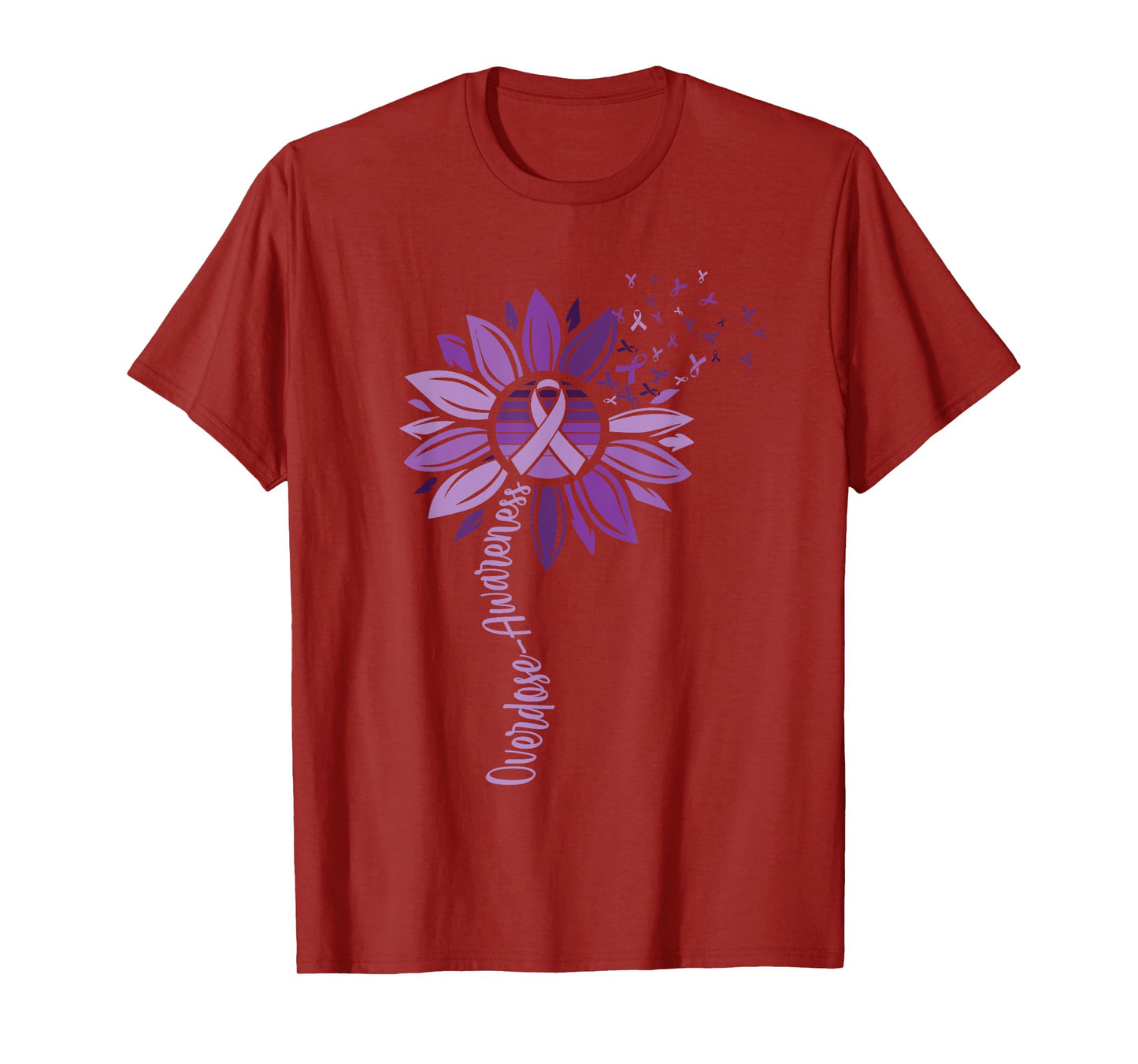Sunflower Ribbons Overdose Awareness T-Shirt