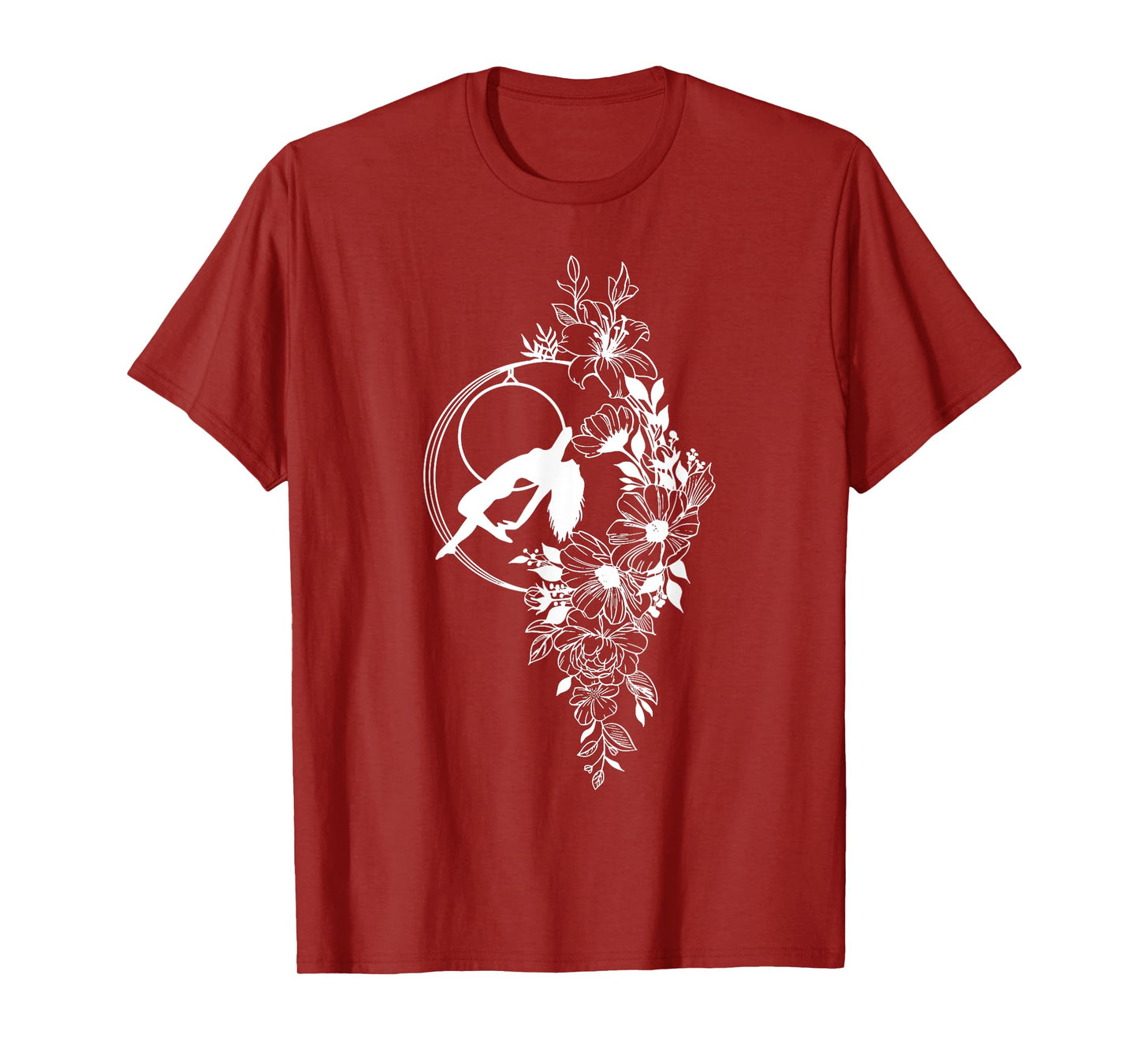 Retro Aerial Hoop Floral Hoop Women Dancer Aerial Acrobatics T-Shirt
