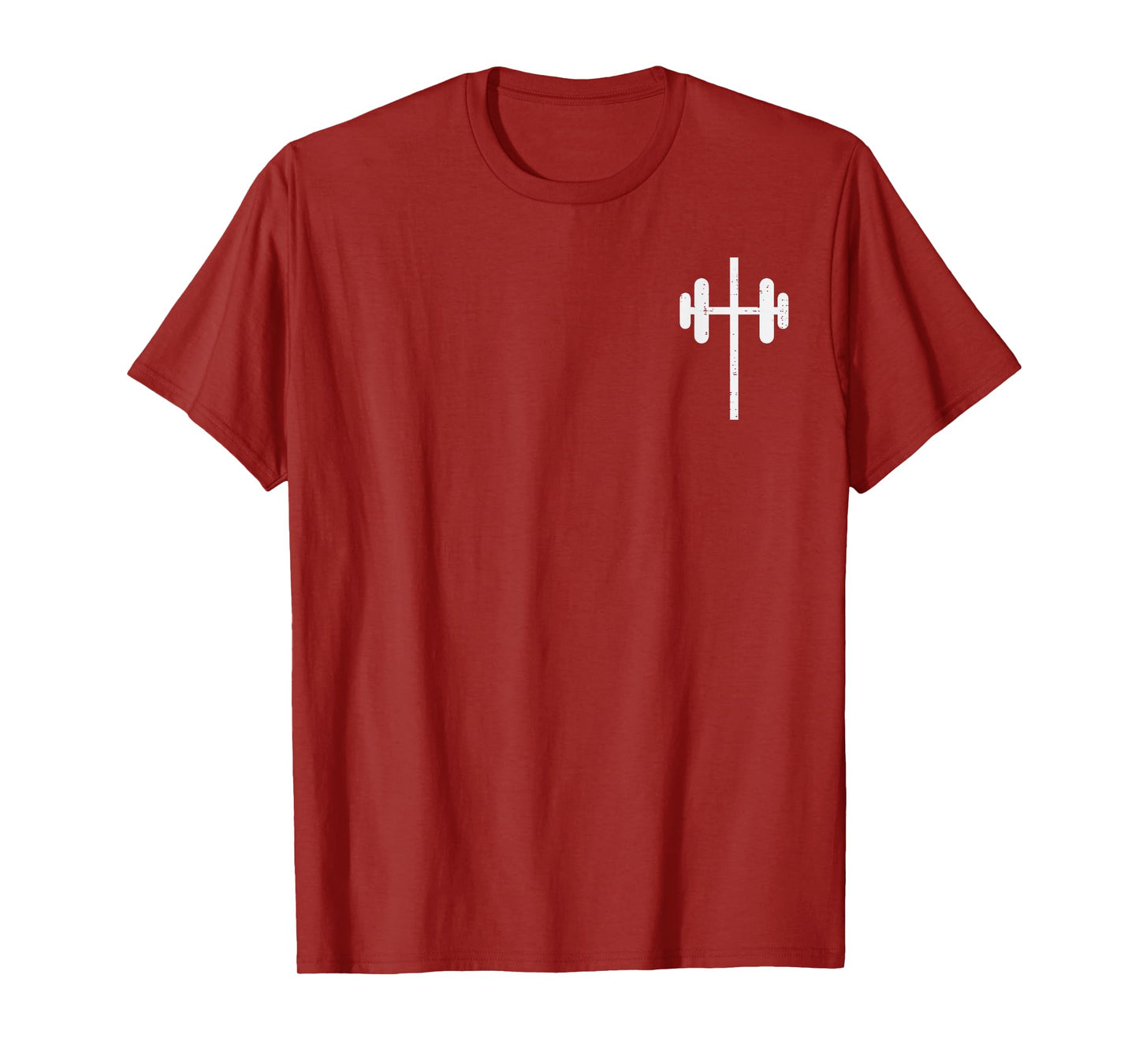 Workout Cross Barbel Pocket Christian Exercise Gym Men Women T-Shirt