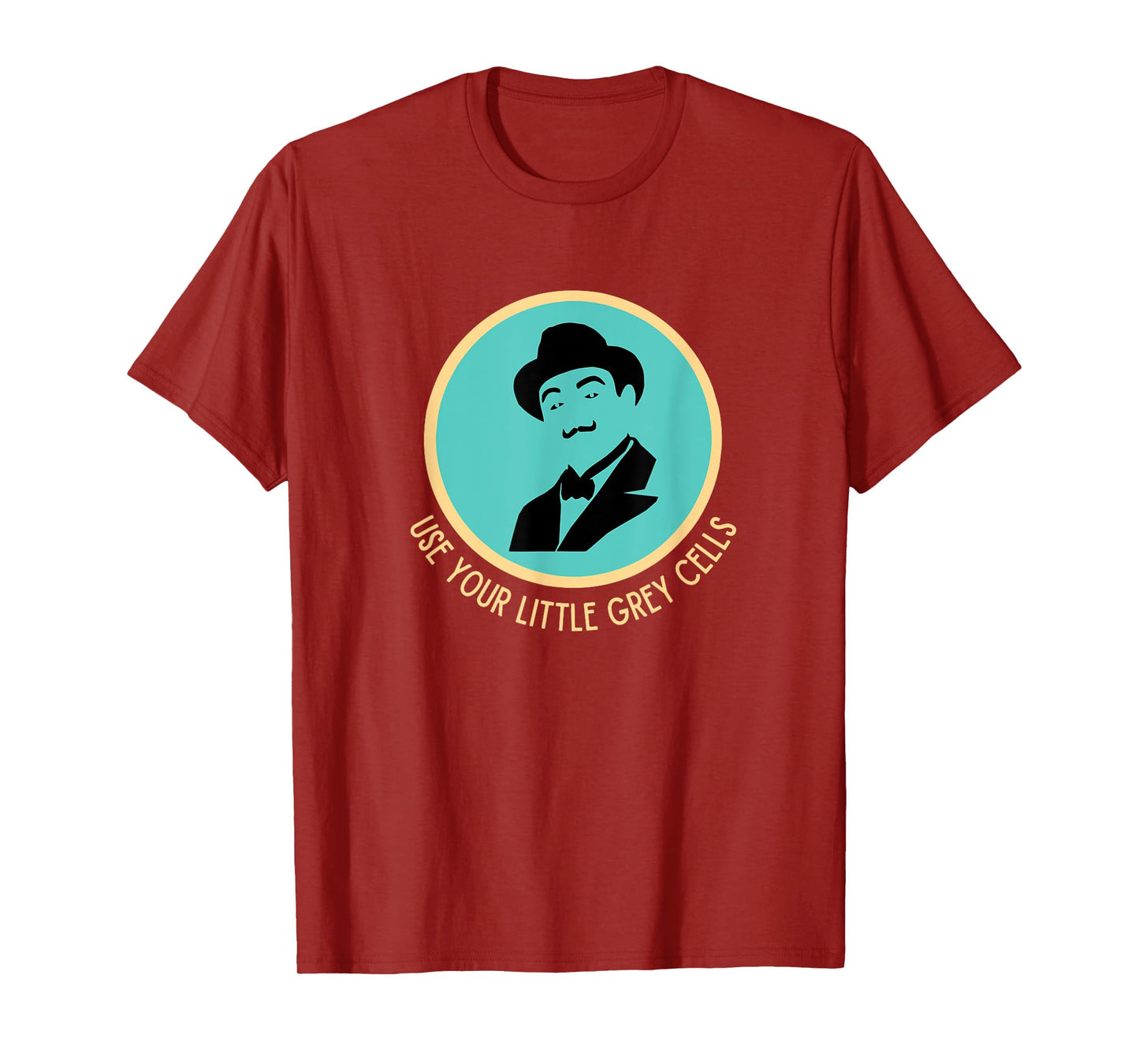 Poirot Use your little grey cells Hat Mustache vintage blue T-Shirt