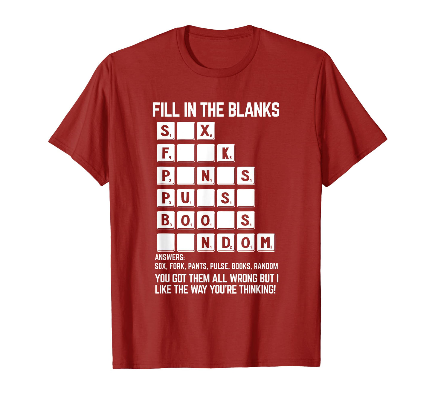 Dirty Mind Test Fill In The Blanks Apparel T-Shirt