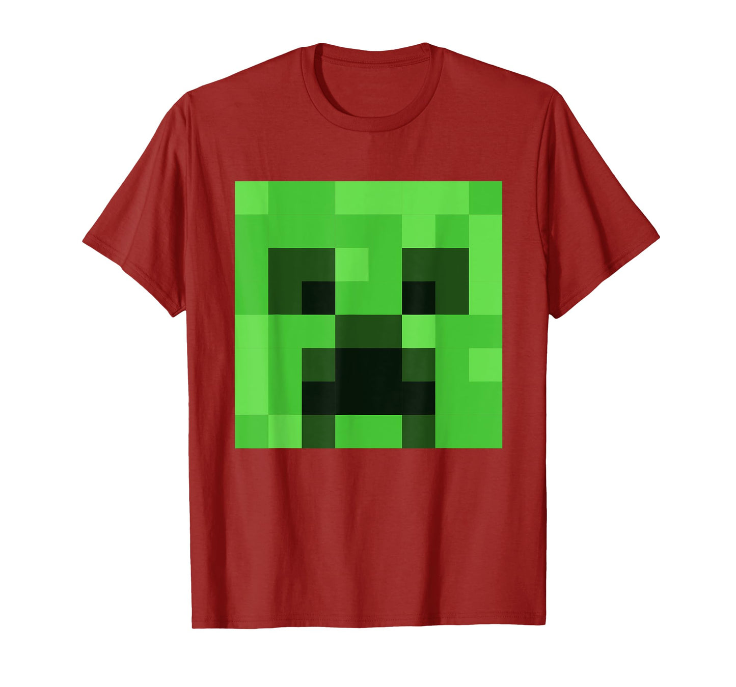 Minecraft Creeper Pixelated Big Face Character T-Shirt