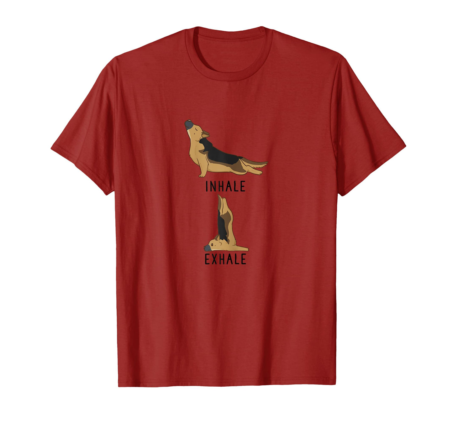 Womens Inhale Exhale Yoga German Shepherd Tshirt