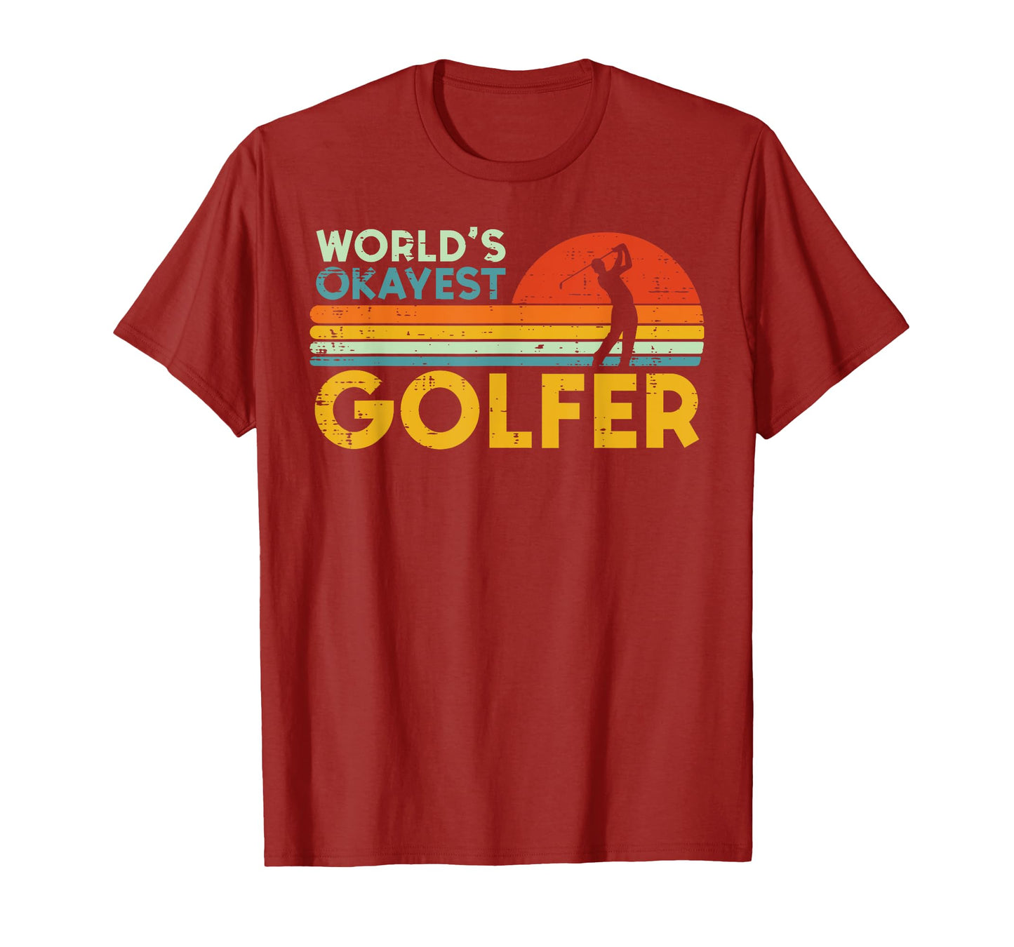 Worlds Okayest Golfer Retro Golf Joke Dad Men Women Kids T-Shirt