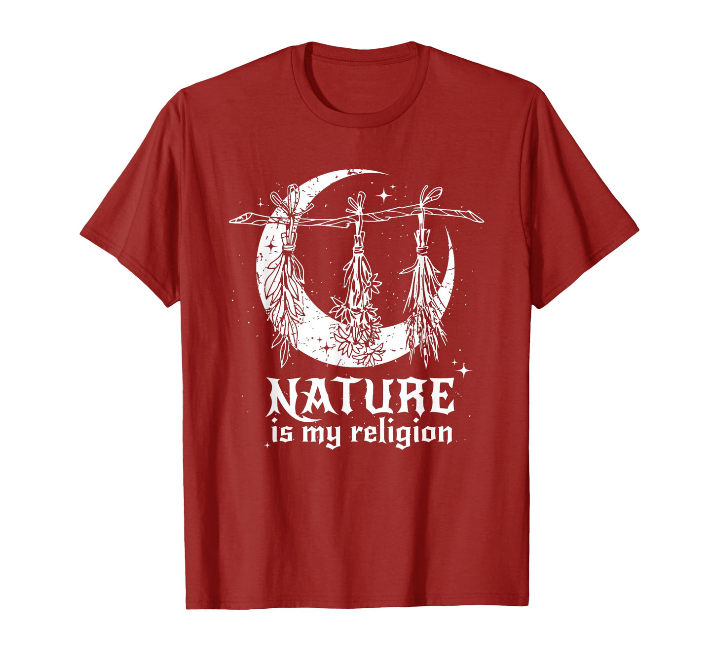 Nature Is My Religion Crescent Moon Wicca Pagan Witch Lover T-Shirt