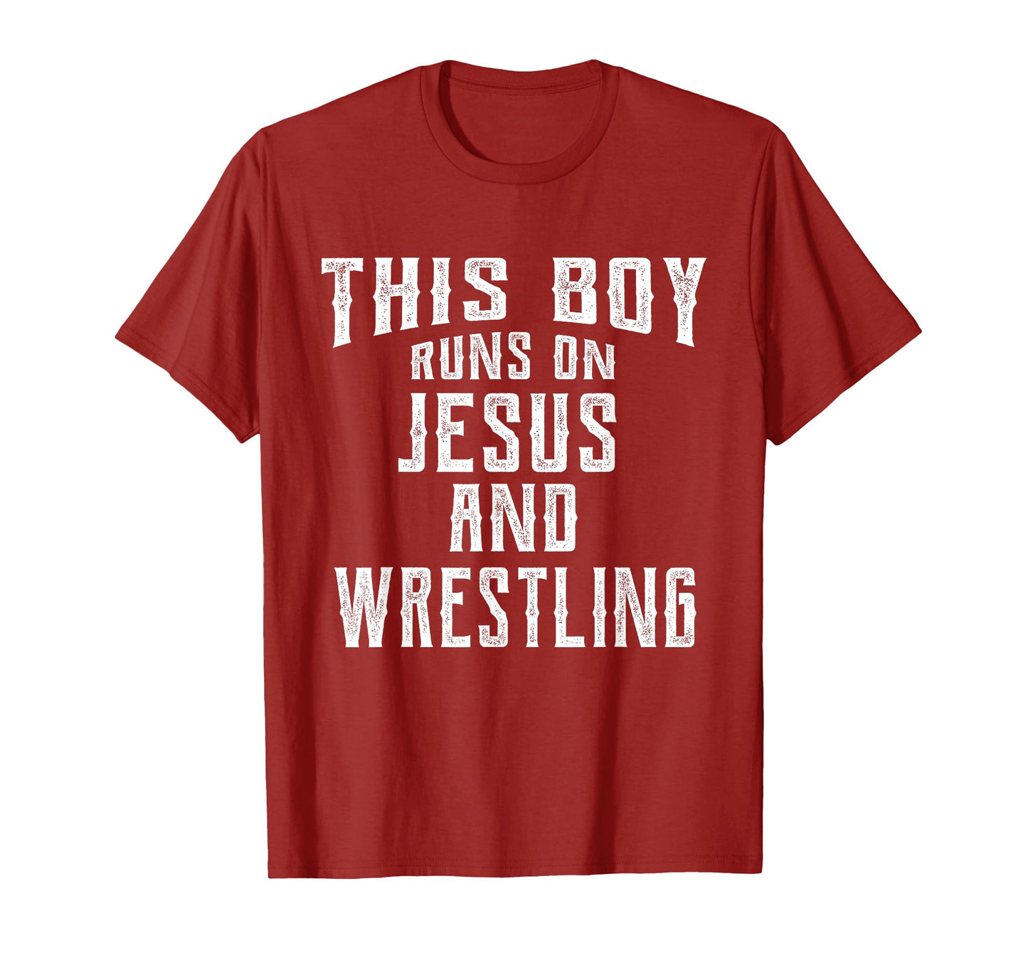This Boy Runs On Jesus And Wrestling T Shirt Christian Gift T-Shirt
