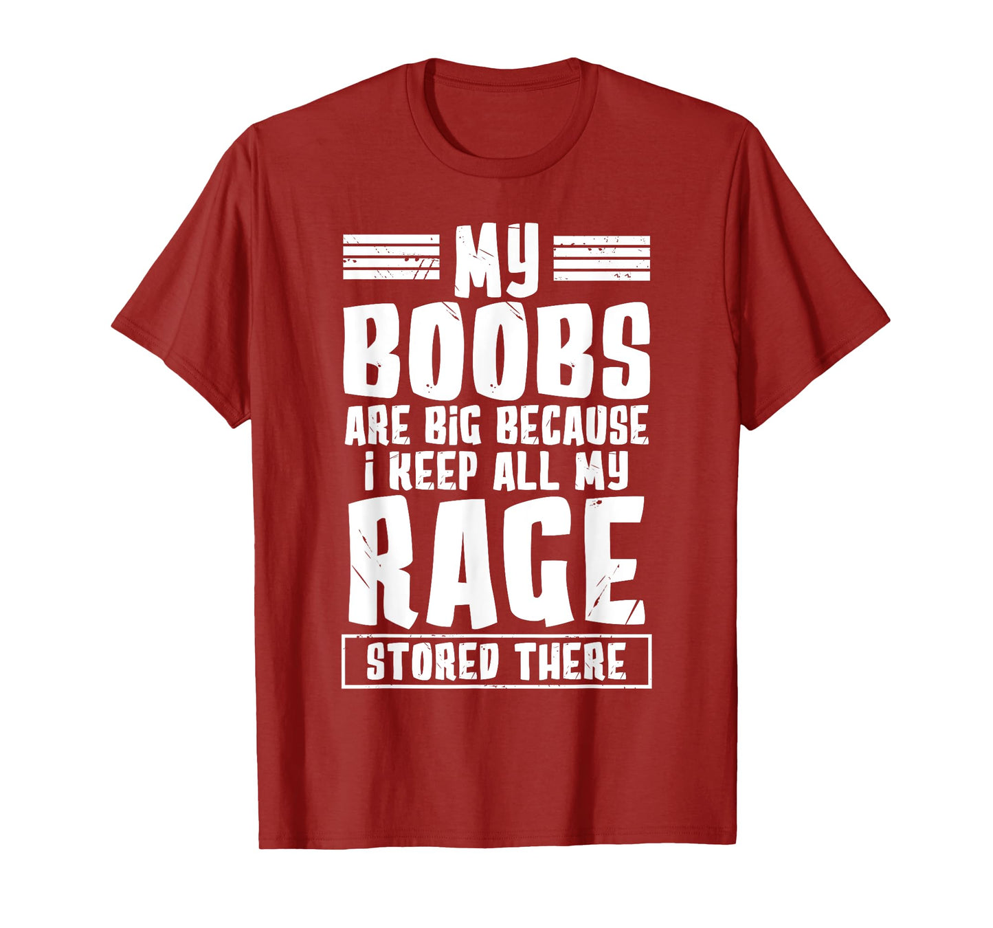 my boobs are big because i keep all my rage stored there T-Shirt