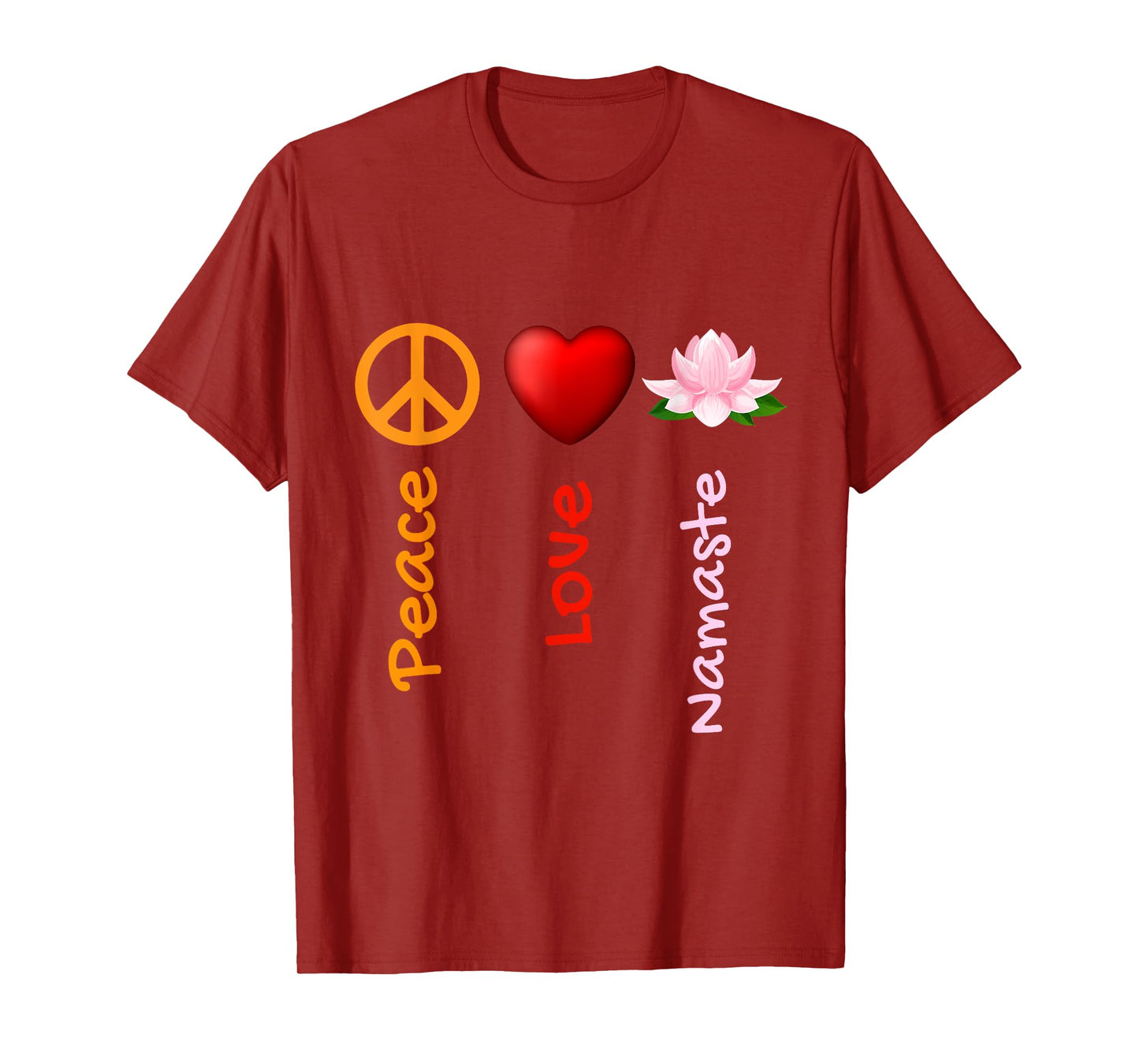 Peace Love Namaste Yoga,Yoga Gift Ideas,Yoga Lotus Flower T-Shirt