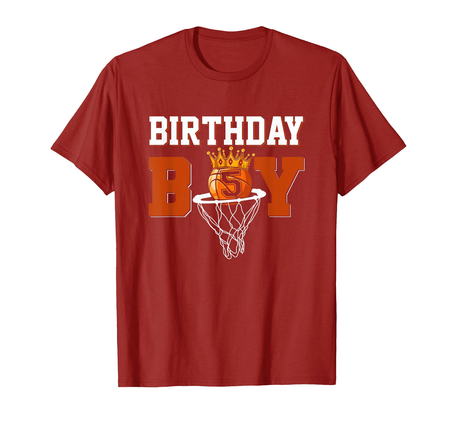 Kids 5th Birthday Basketball Gift Kids Boys 5 Years Old T-Shirt