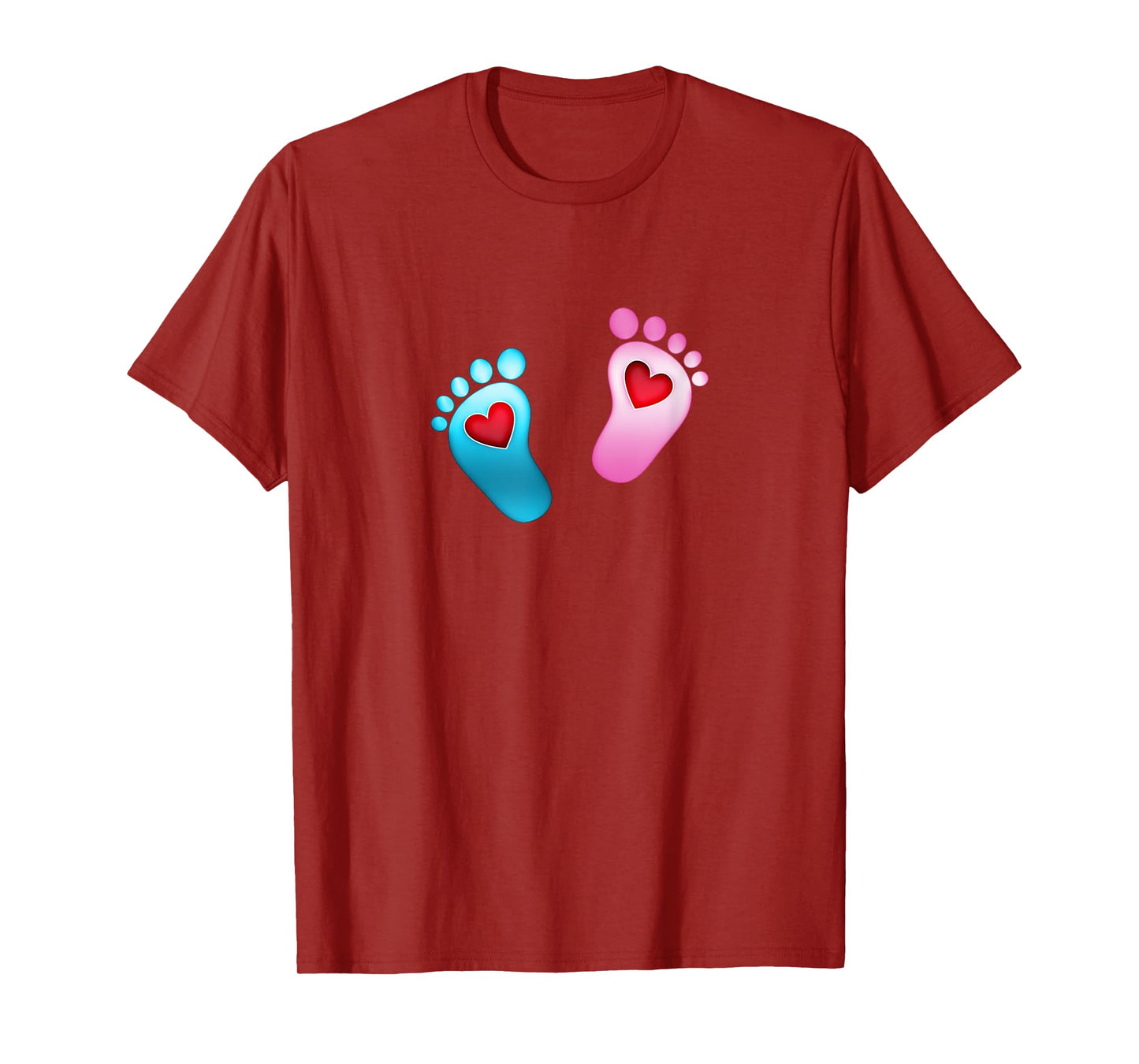 Baby footprint love heart foot feet boy girl valentine T-Shirt