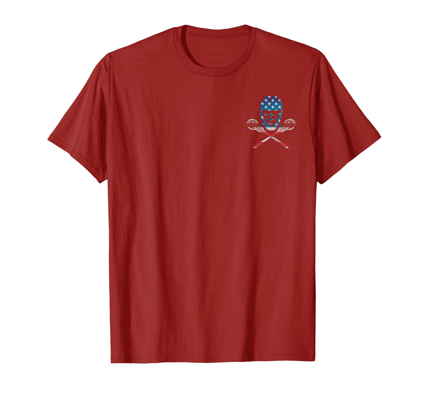 Vintage Lacrosse American Flag Lax Helmet Sticks 4th Of July T-Shirt