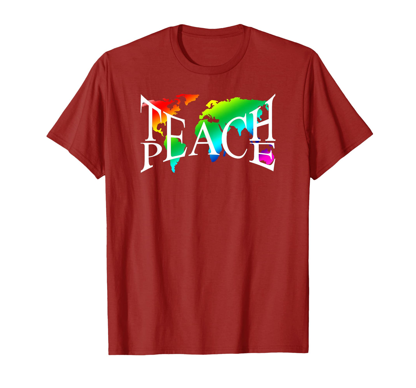 Teach Peace I Earth Peace Sign Hippie T-Shirt