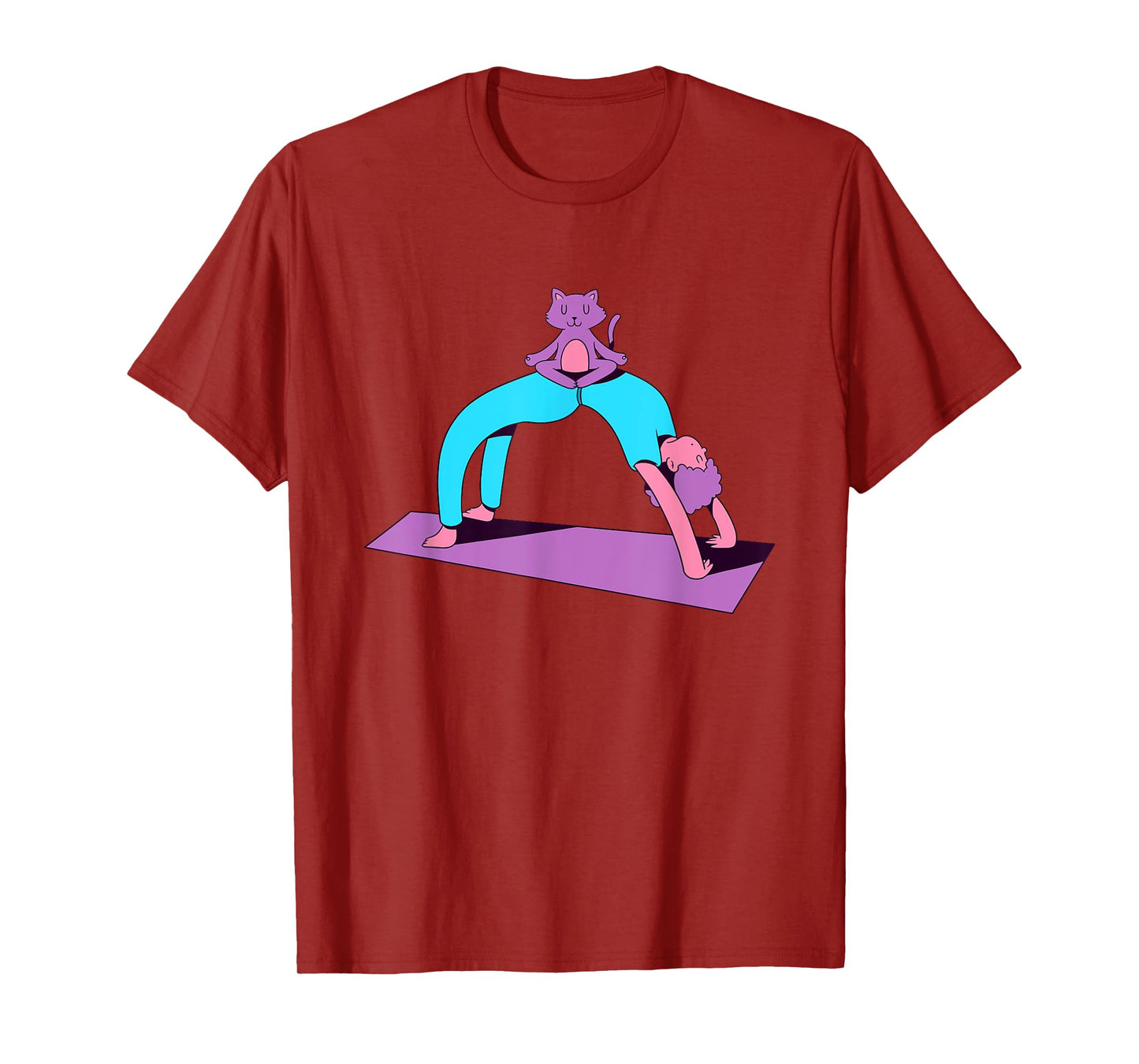 Funny Yoga With A Cat Graphic Men Women T-Shirt
