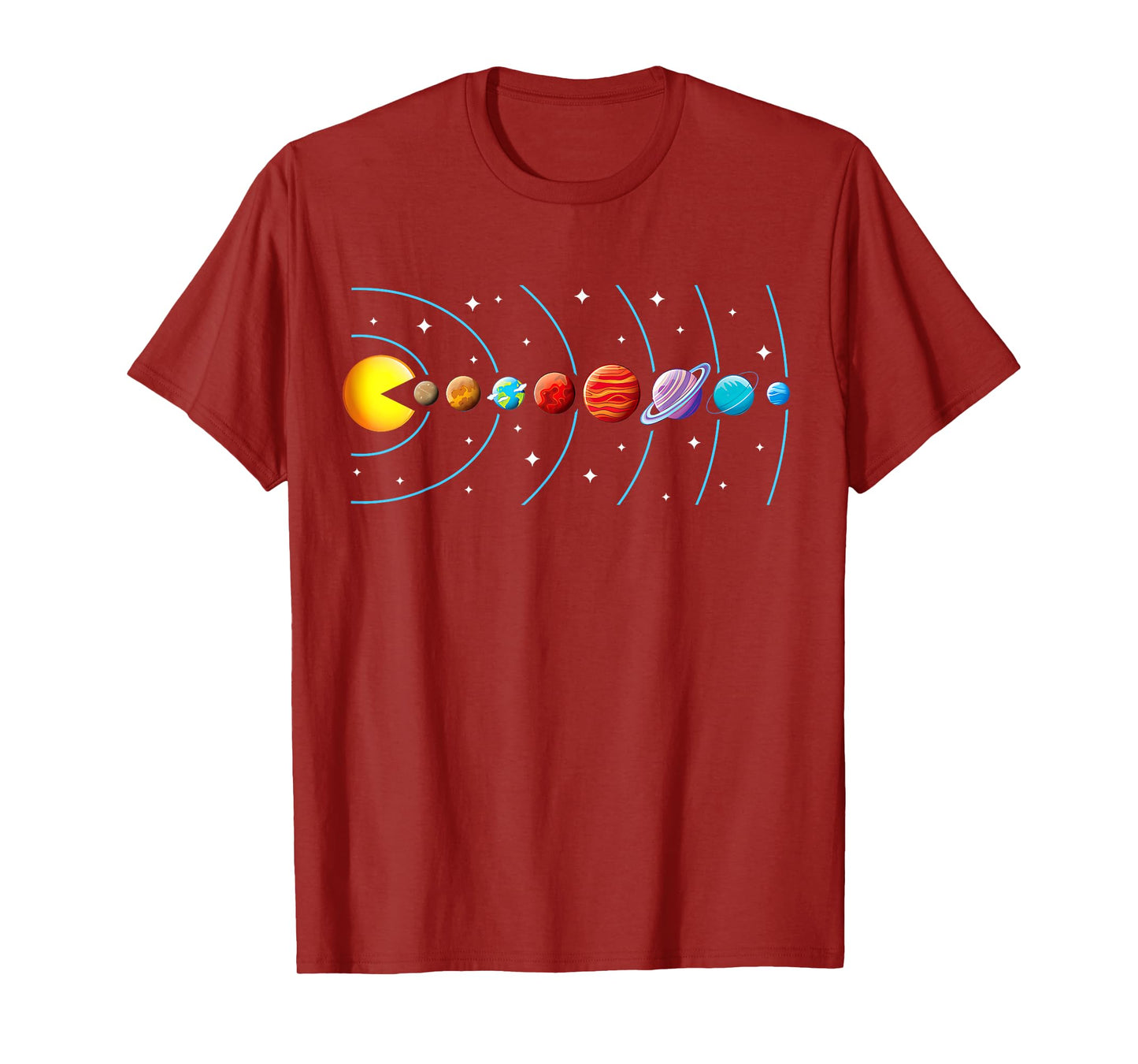 Funny Solar System Astronaut Space Video Game Eating Planets T-Shirt