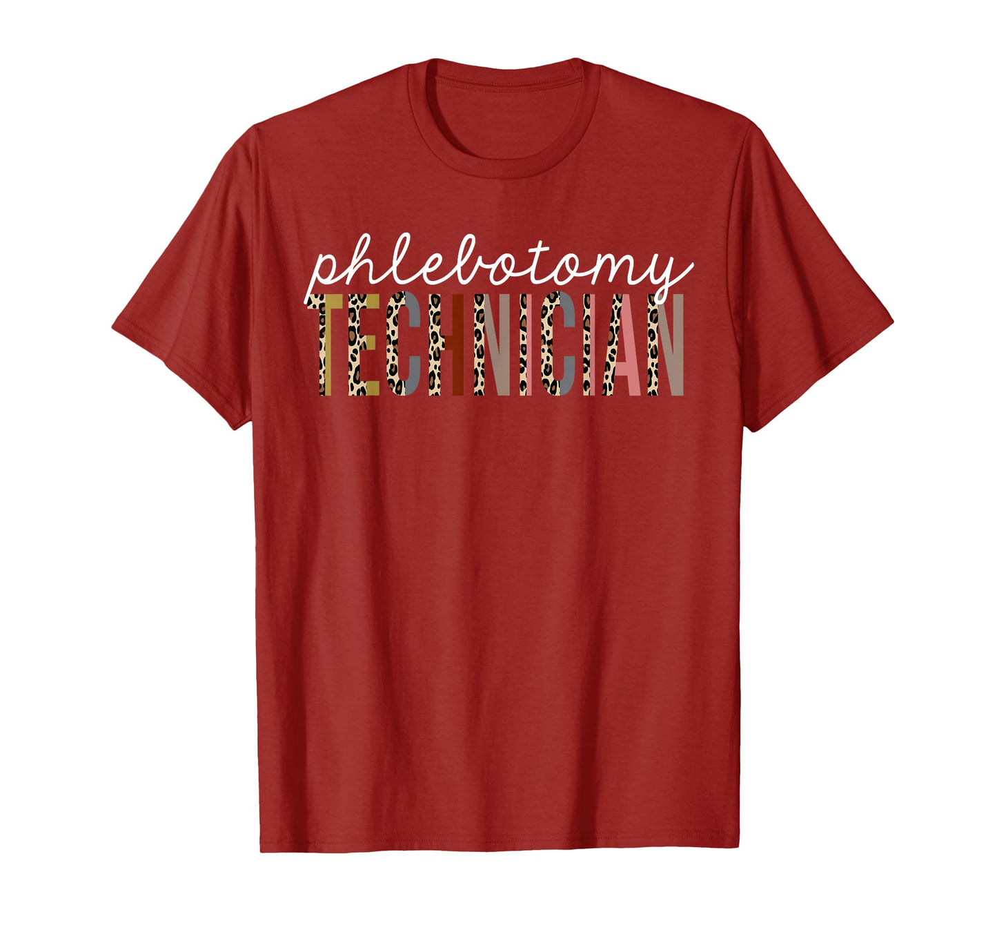 Phlebotomy Technician Leopard Print Funny Appreciation T-Shirt