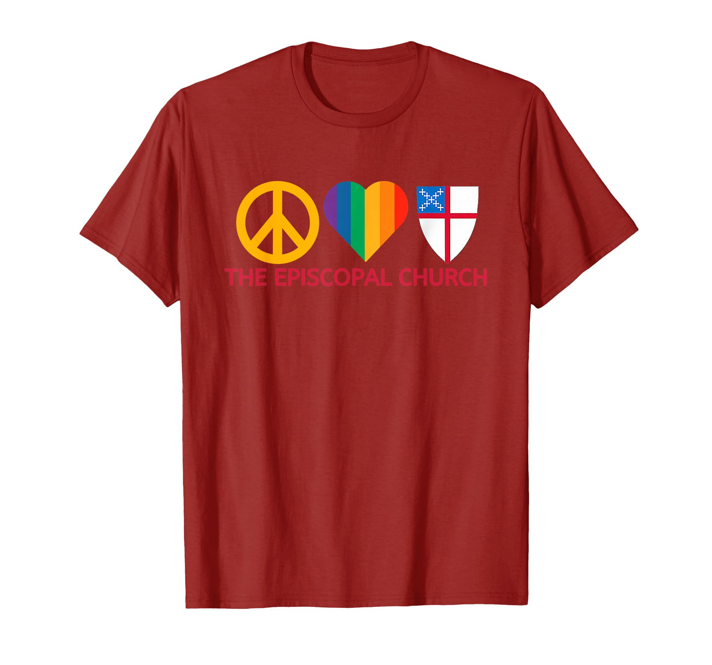 Funny Peace Love The Episcopal Church Rainbow LGBT Pride T-Shirt