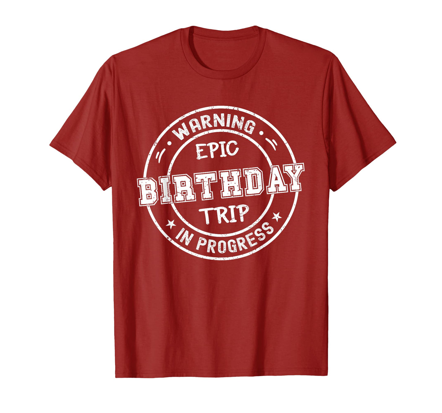 Funny Matching Warning Epic Birthday Trip 2025 In Progress T-Shirt