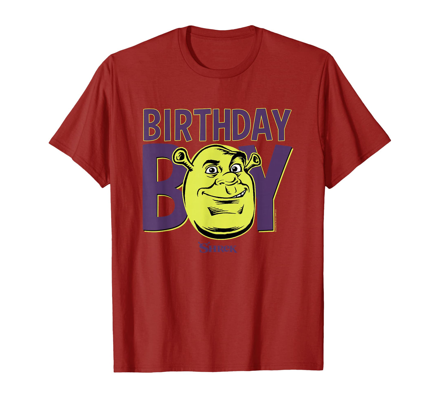 Shrek Birthday Boy Neon Big Face Chest Logo T-Shirt