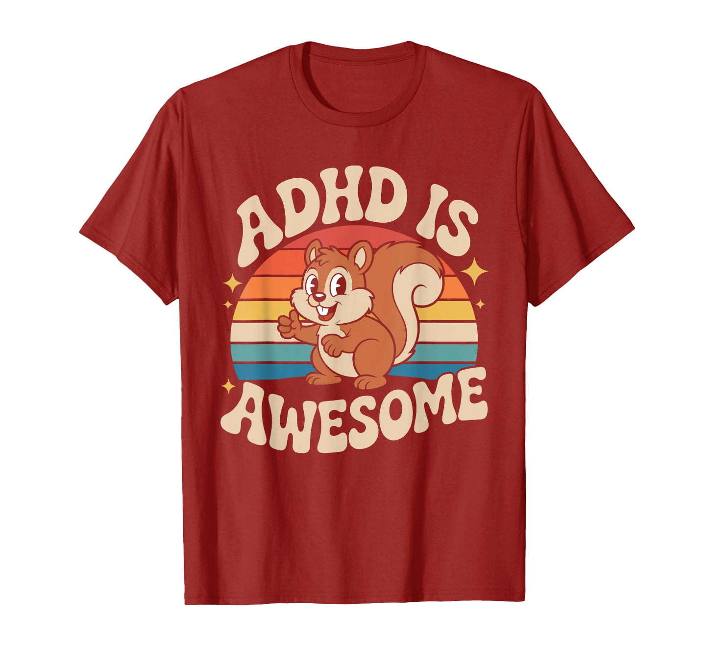 ADHD is Awesome Cute Retro Squirrel Funny for Men Women Kids T-Shirt