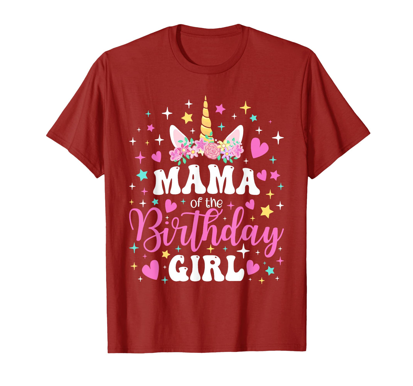 Unicorn Mama of the Birthday Girl Family Matching Party Tee T-Shirt