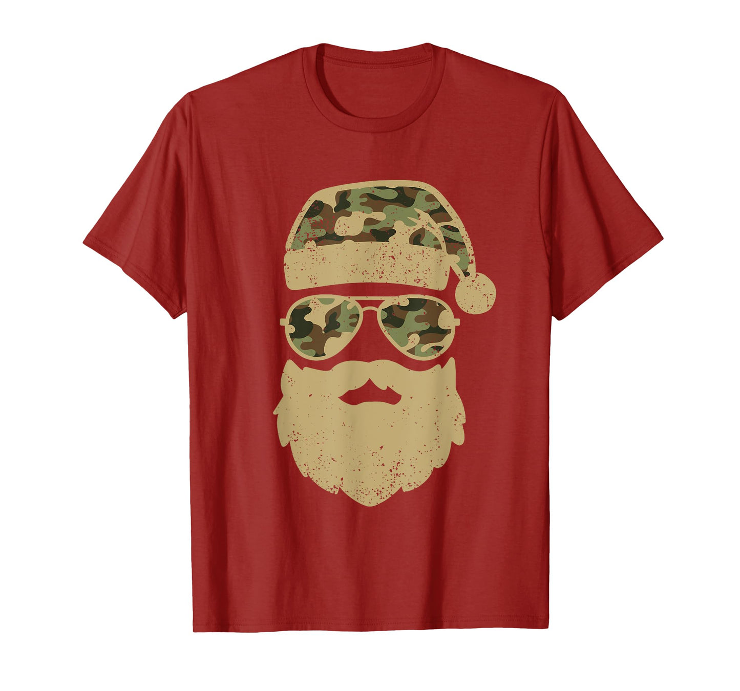 Camo Santa Claus Sunglasses Funny Camo Christmas Camouflage T-Shirt