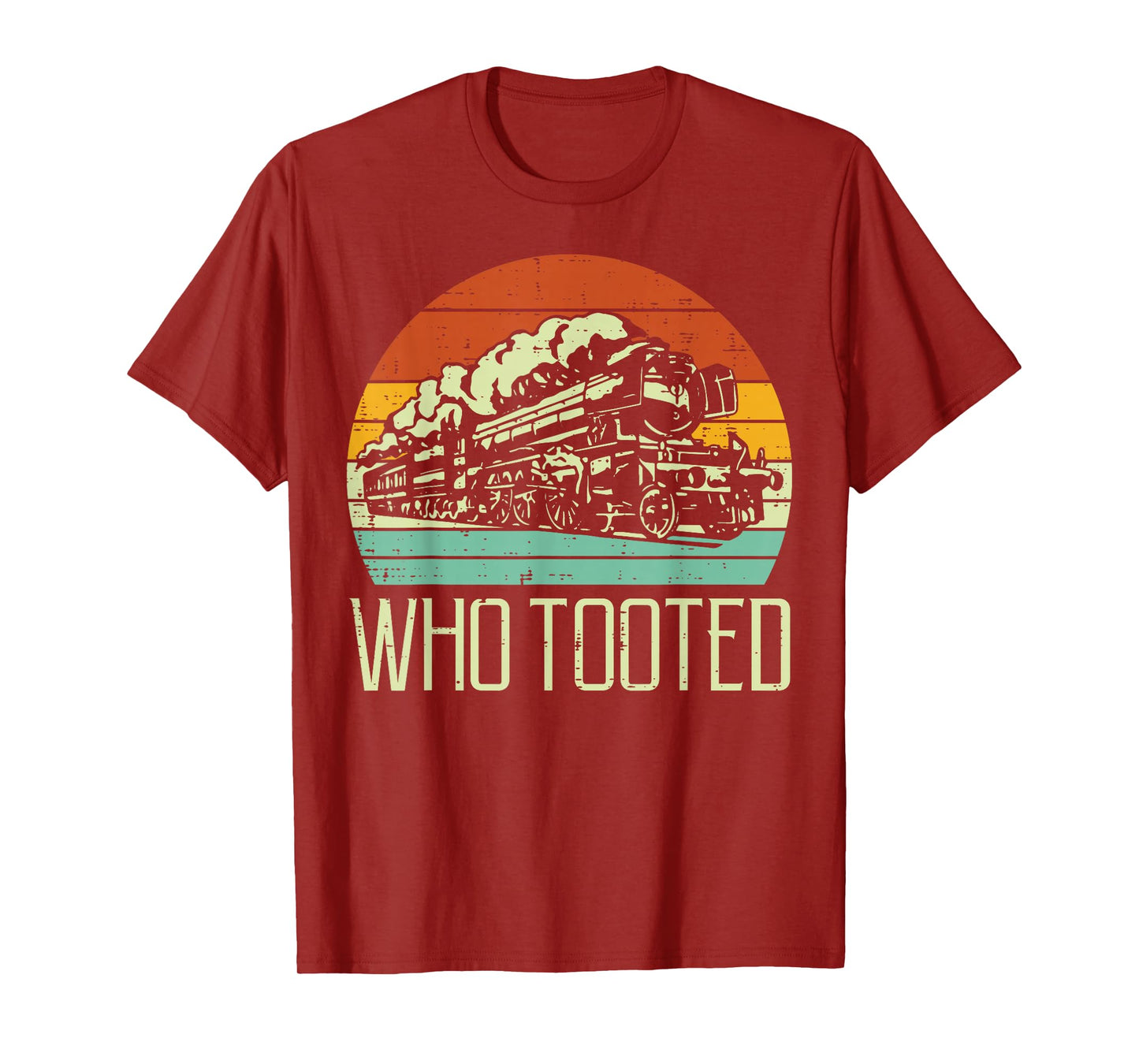 Steam Train Who Tooted Retro Locomotive Men Boys Kid Toddler T-Shirt