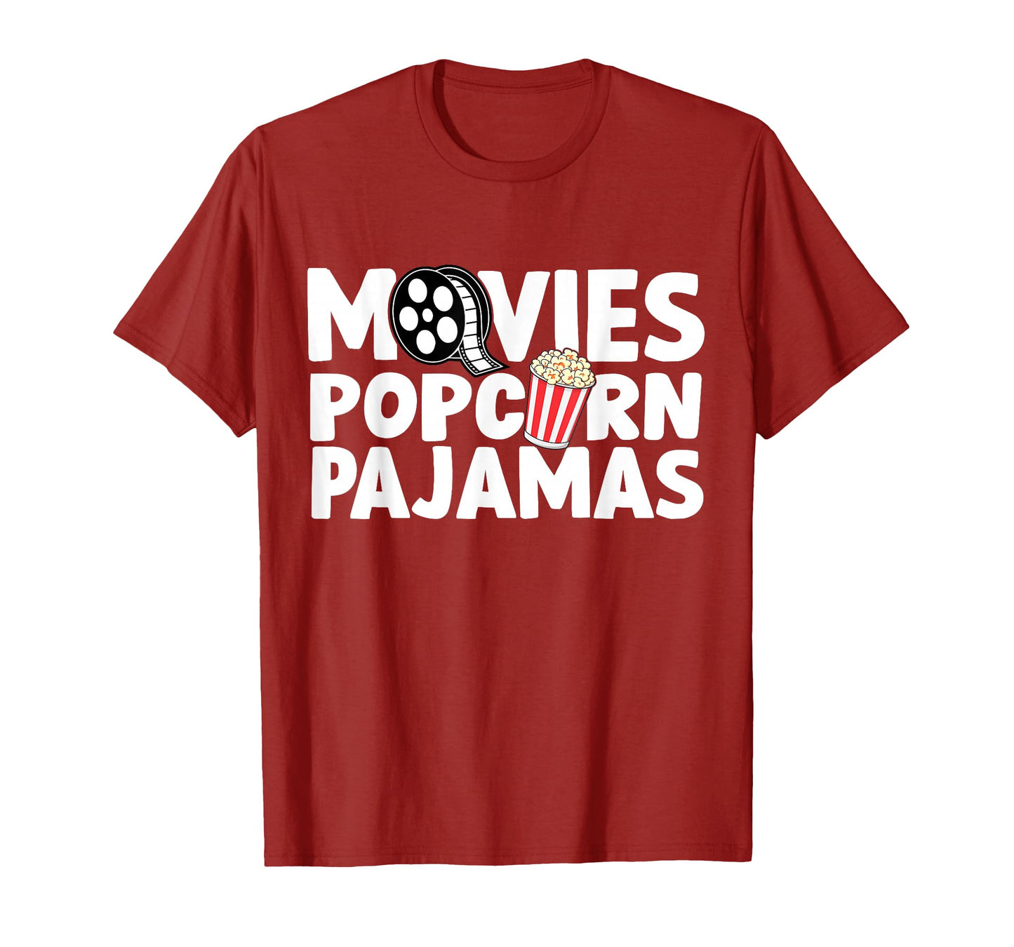 Movies Popcorn And Pajamas Popcorn Movie Night T-Shirt