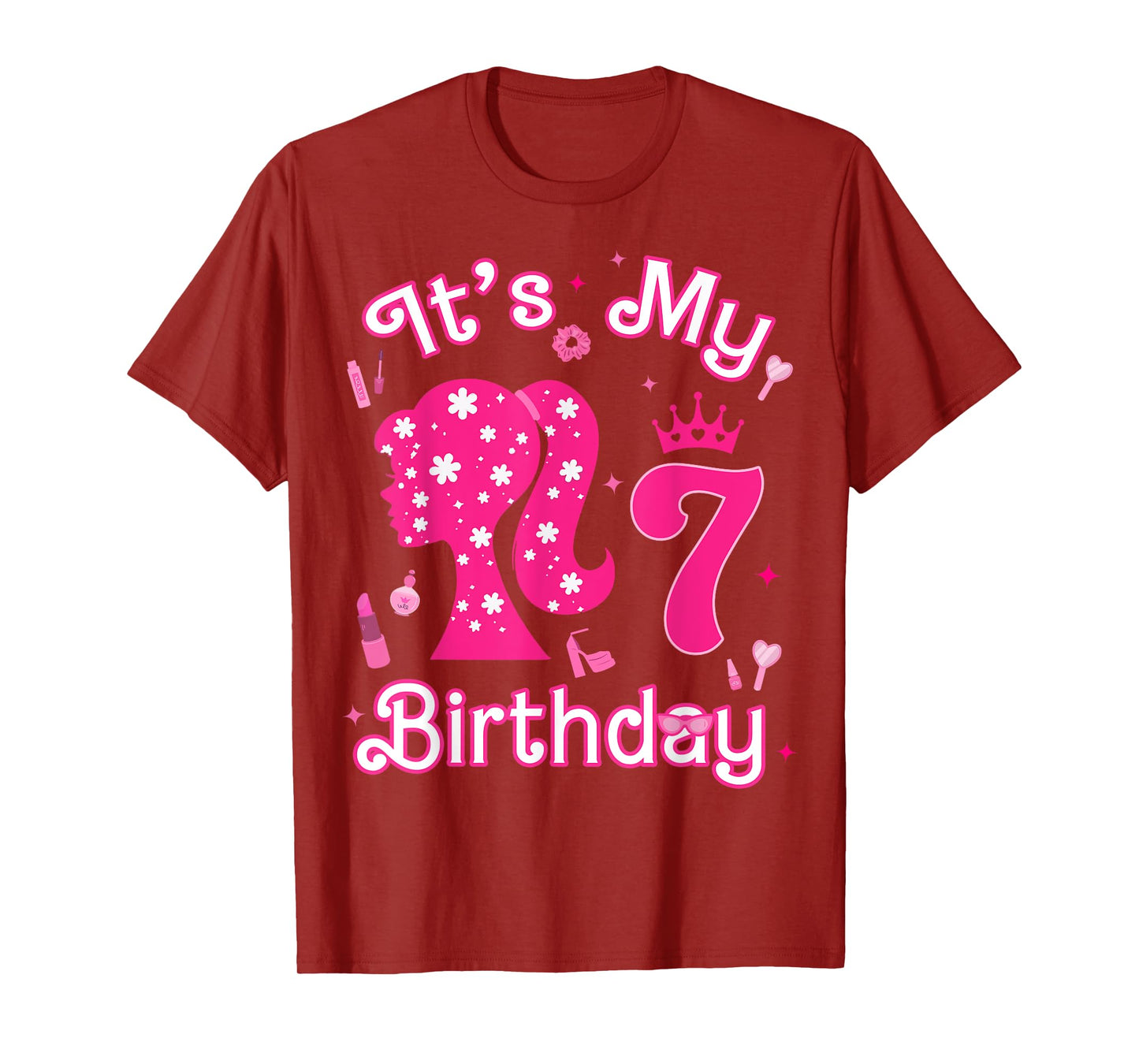 Kids 7Th Birthday Girl Doll 7 Years Old Birthday Girl Party T-Shirt