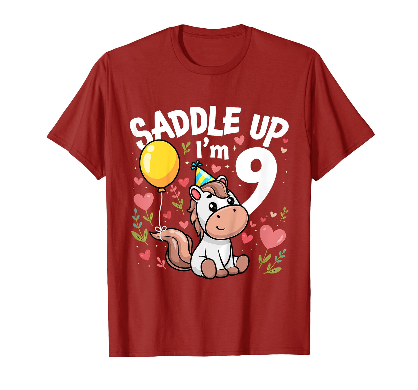 9 Years Old Girl Horses 9th Horse Birthday Girl T-Shirt