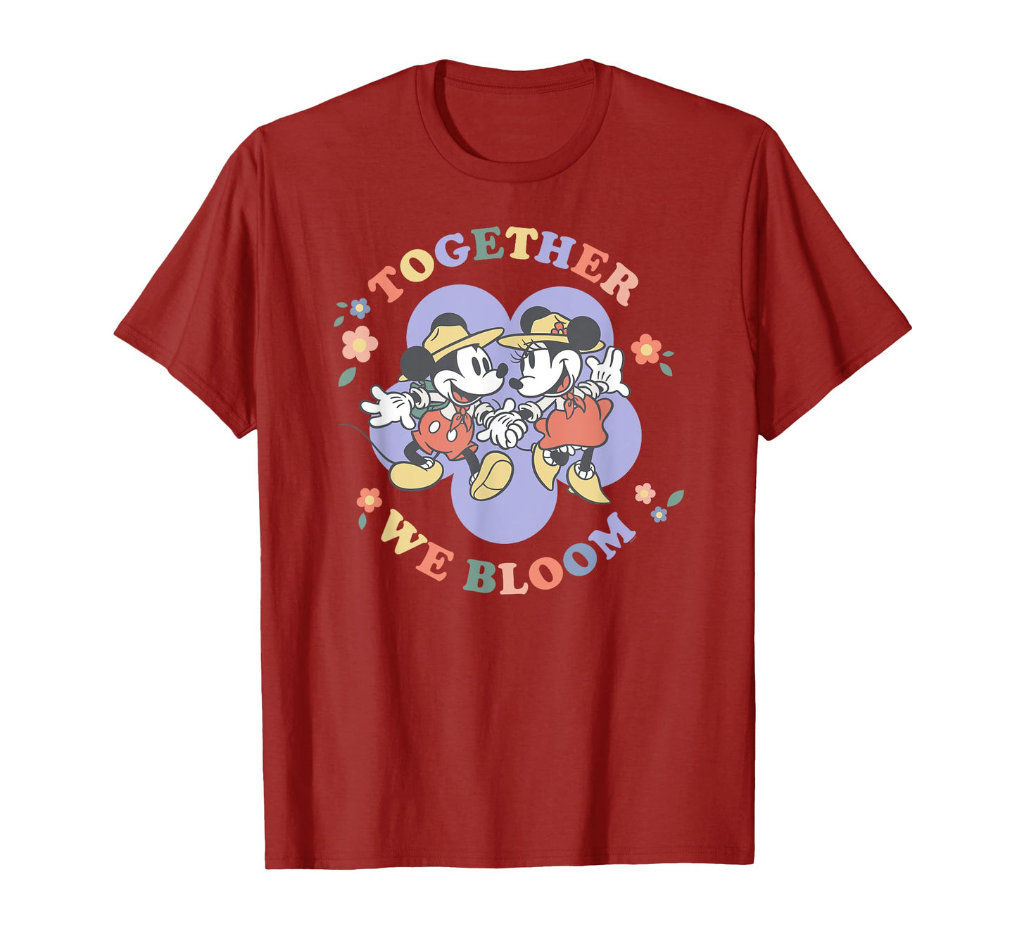 Disney Mickey and Minnie Mouse Together We Bloom Springtime T-Shirt