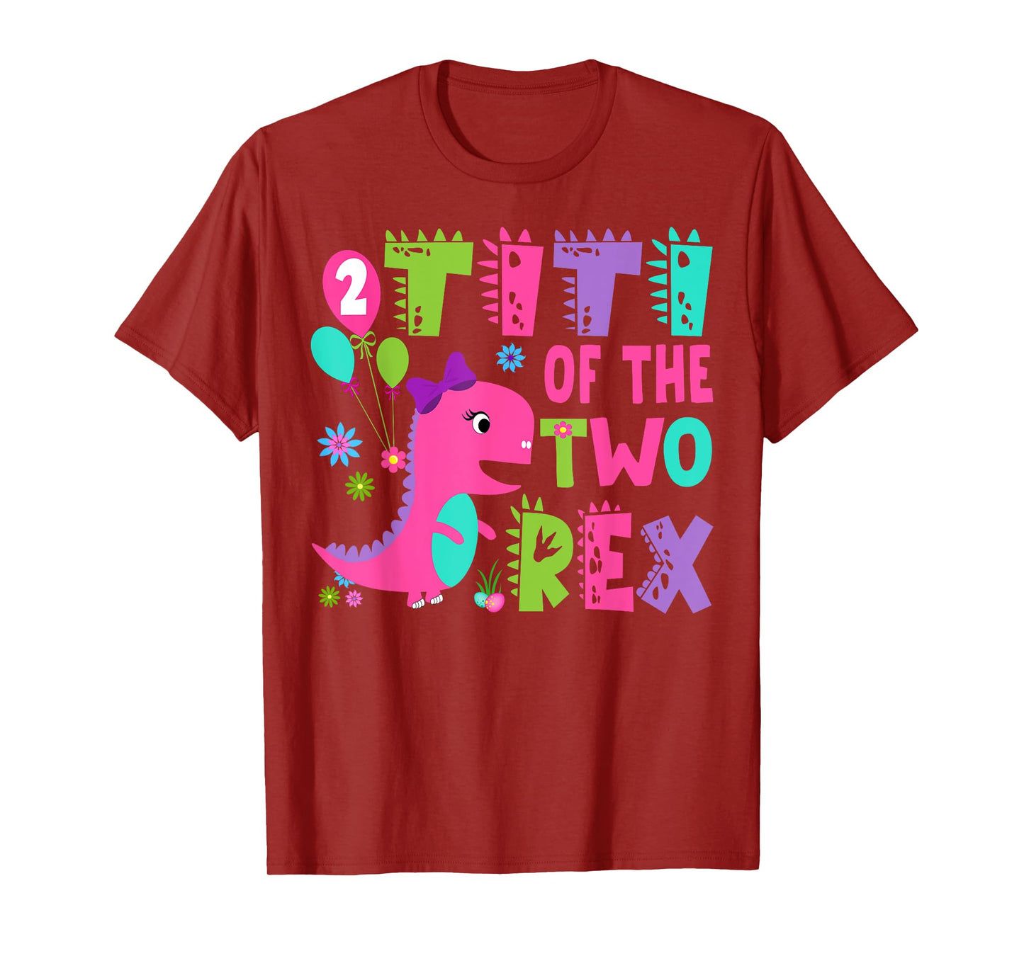 Titi Of The Two Rex 2Nd Birthday Boy Dinosaur T-Rex T-Shirt