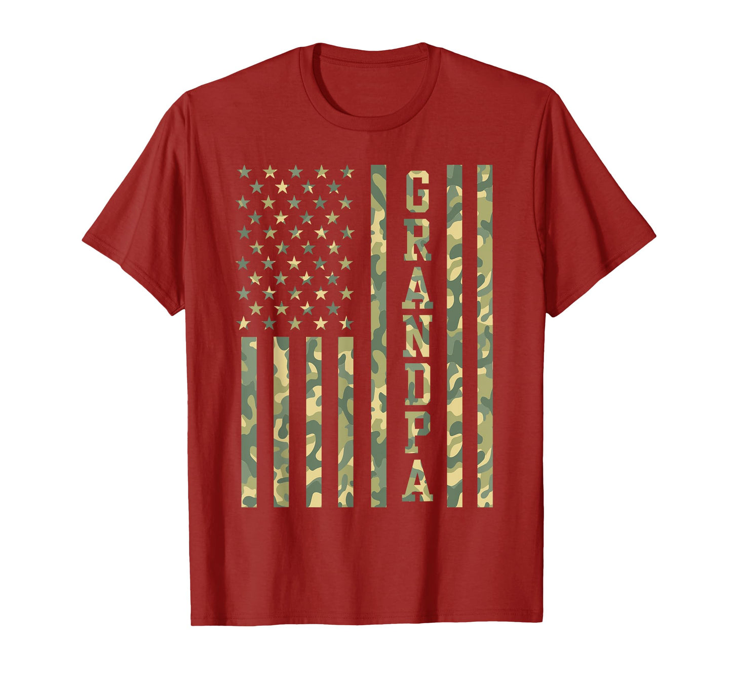 Mens Grandpa American Flag Camo Grandpa Gifts Father's Day T-Shirt