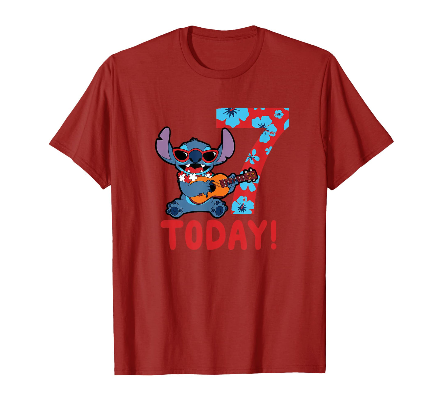 Disney Lilo & Stitch Tropical Birthday 7 Years Old Today T-Shirt