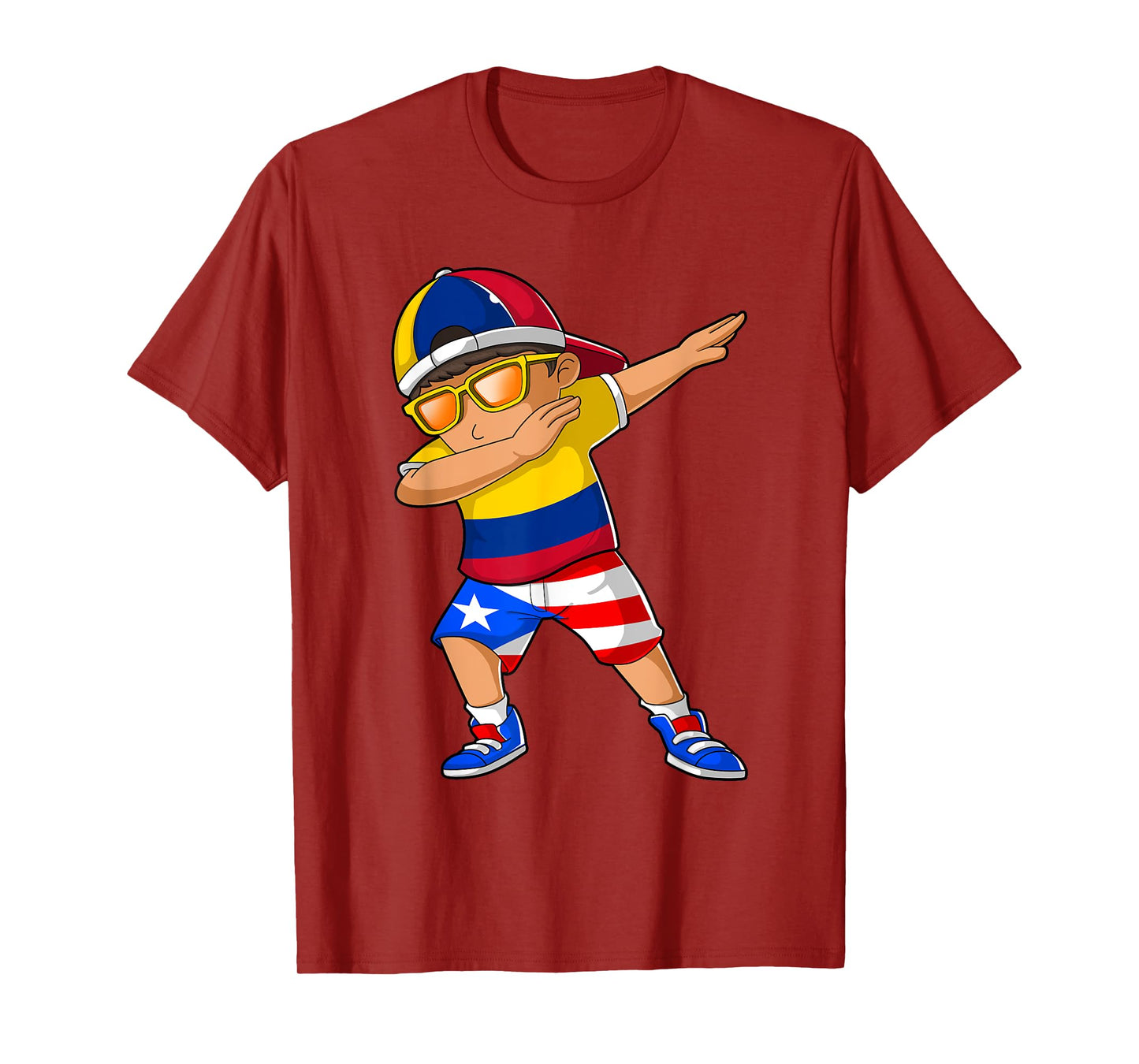 Half Colombian Half Puerto Rican Boy Colombia Flag T-Shirt
