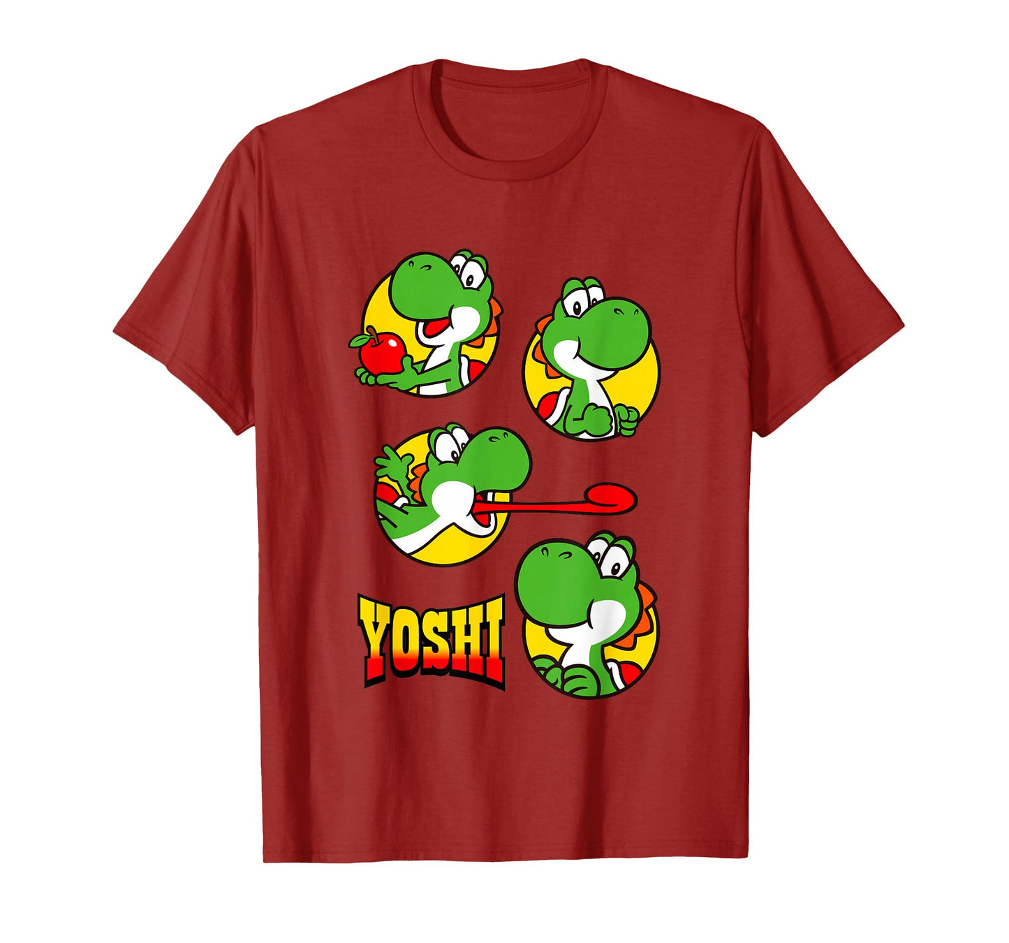 Super Mario Bros Yoshi Big Snack Bubble Portraits T-Shirt