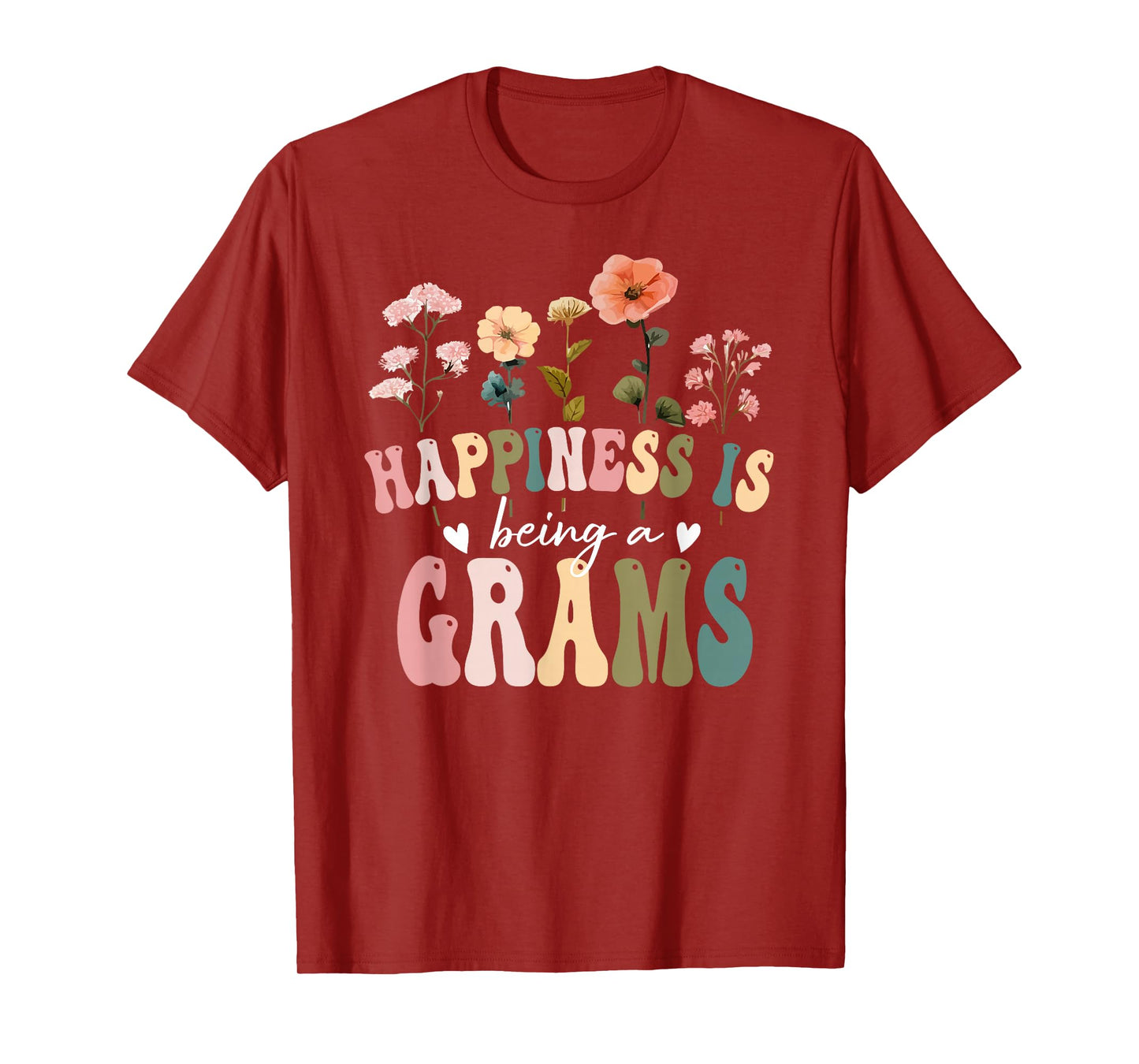 Happiness is Being a Grams Floral Design Grams Mother's Day T-Shirt