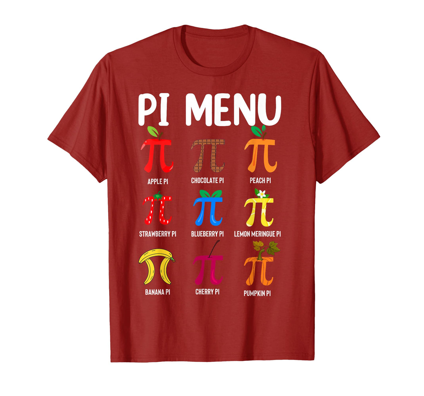 Pi Menu 3.14 Pi Symbol - Math Teacher Happy Pi Day T-Shirt