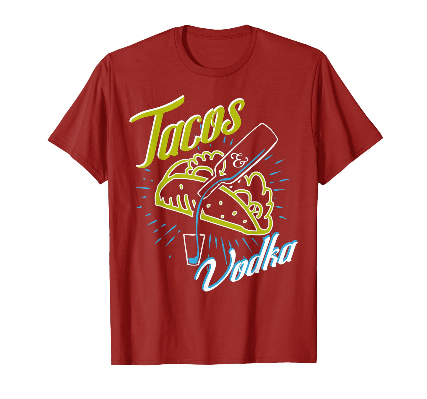 Tacos and Vodka Funny Humor Vintage Drinkers Party T-shirt T-Shirt