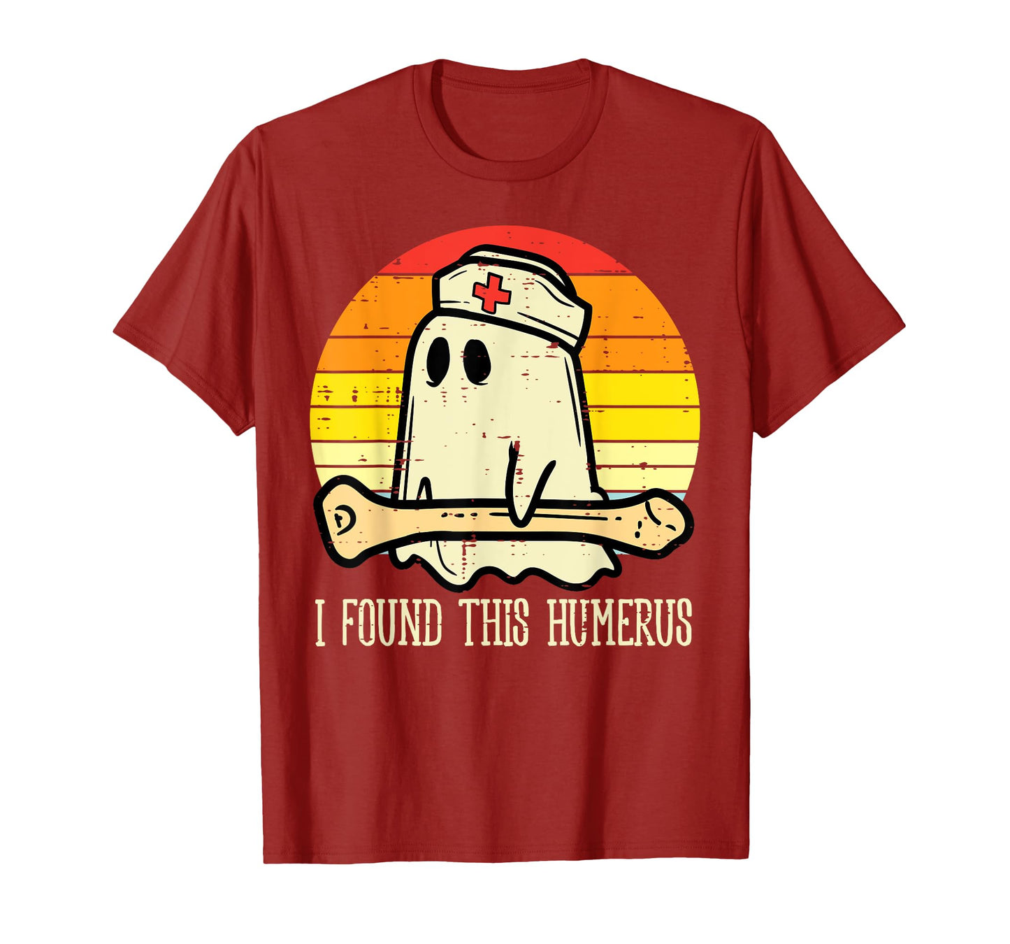 I Found This Humerus Funny Halloween Nurse Fall Scrub Women T-Shirt