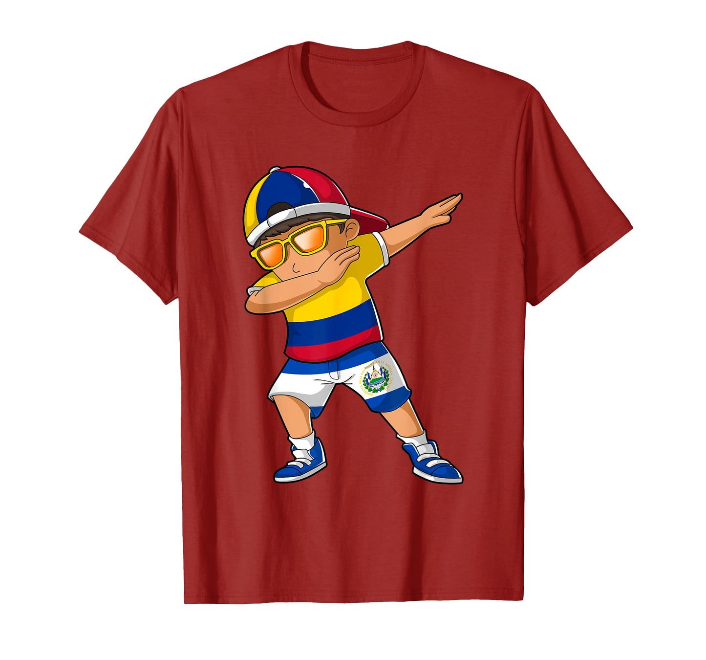 Half Colombian Half Salvadoran Boy Colombia El Salvador Flag T-Shirt