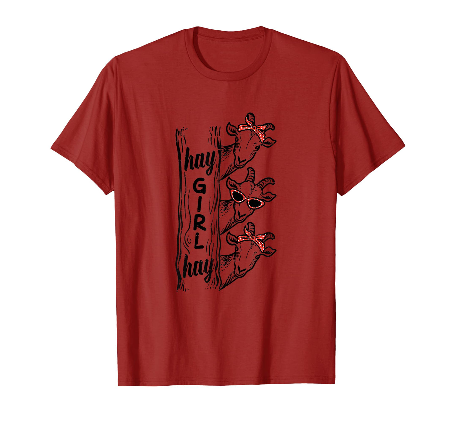 Goats Hay Girl Funny Livestock Farmer Women Girls Kids Youth T-Shirt