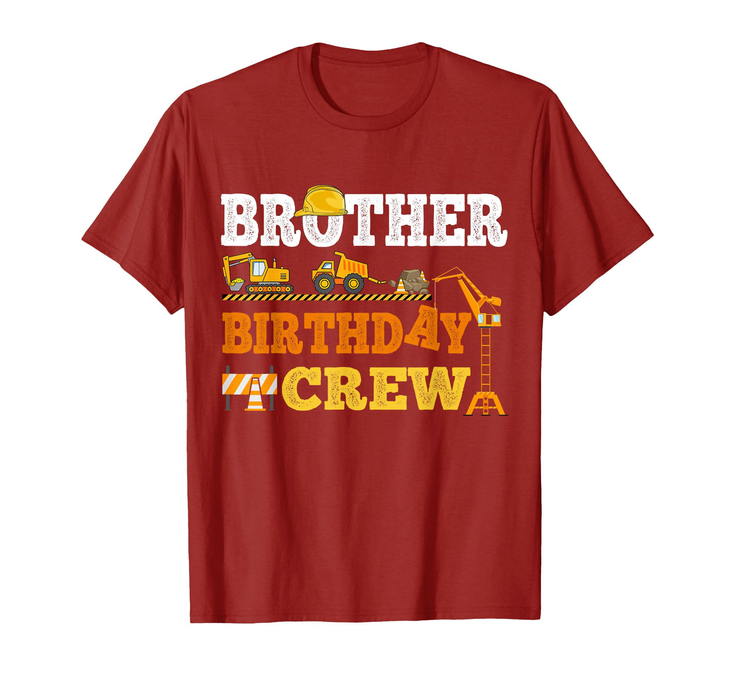 Brother Birthday Crew Construction Excavator Kids Family T-Shirt