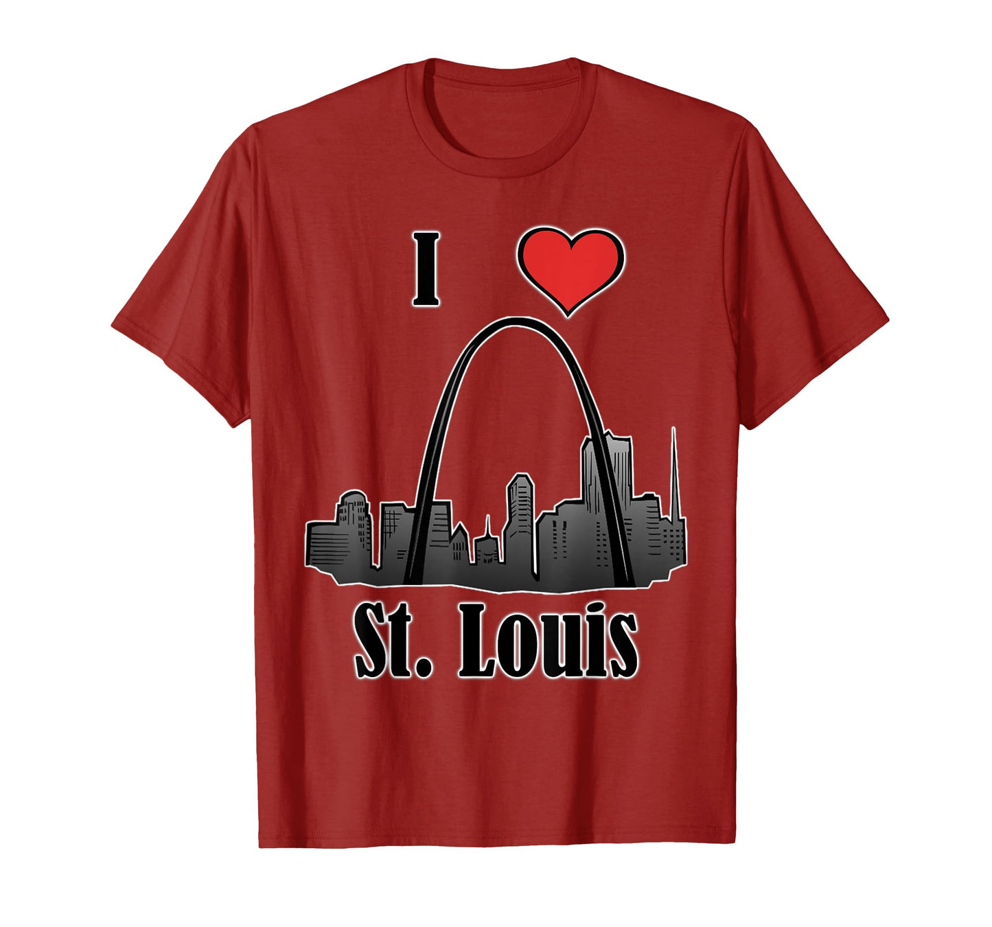 I Love St. Louis Souvenir T-Shirt Gateway Arch Skyline T-Shirt