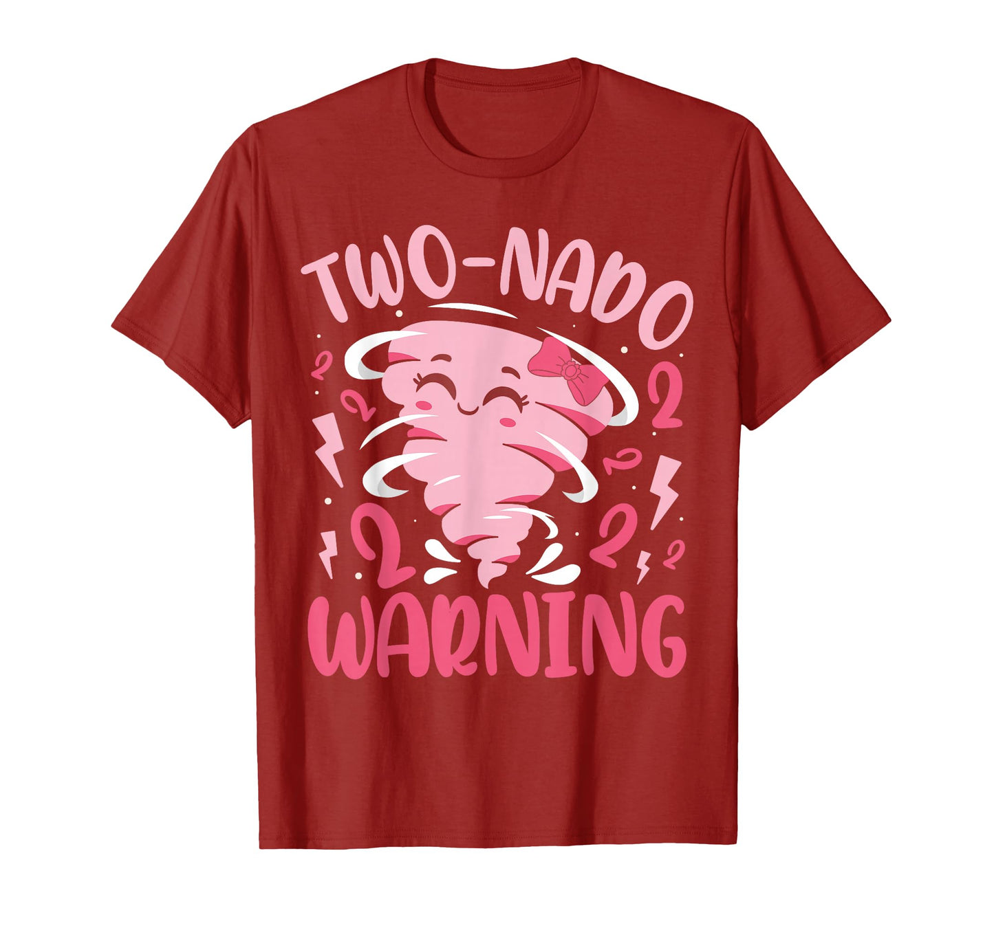 Two-nado Warning 2nd Birthday Pink Tornado Birthday T-Shirt