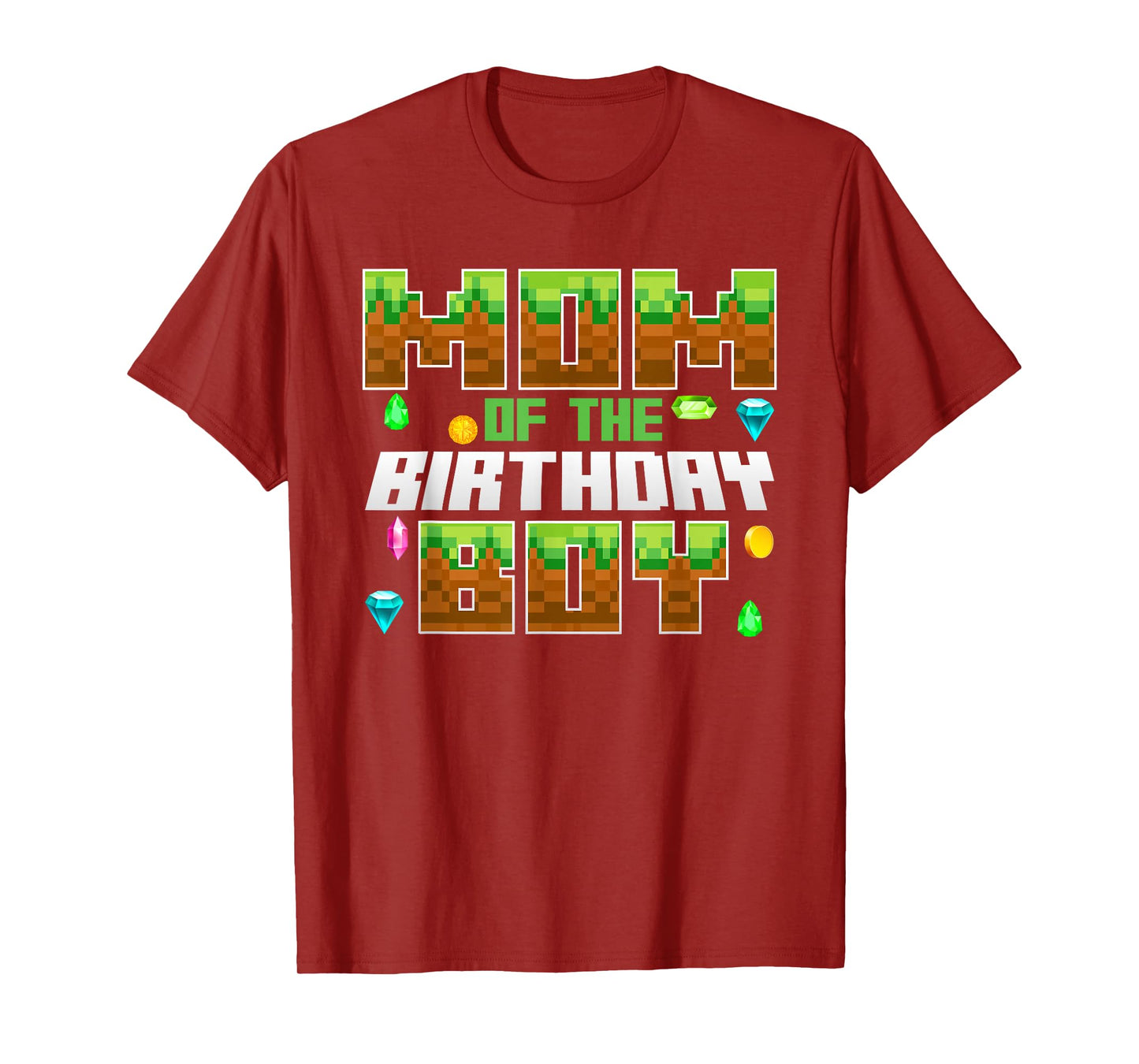Mom Of The Birthday Boy Video Gamer Pixel Number T-Shirt