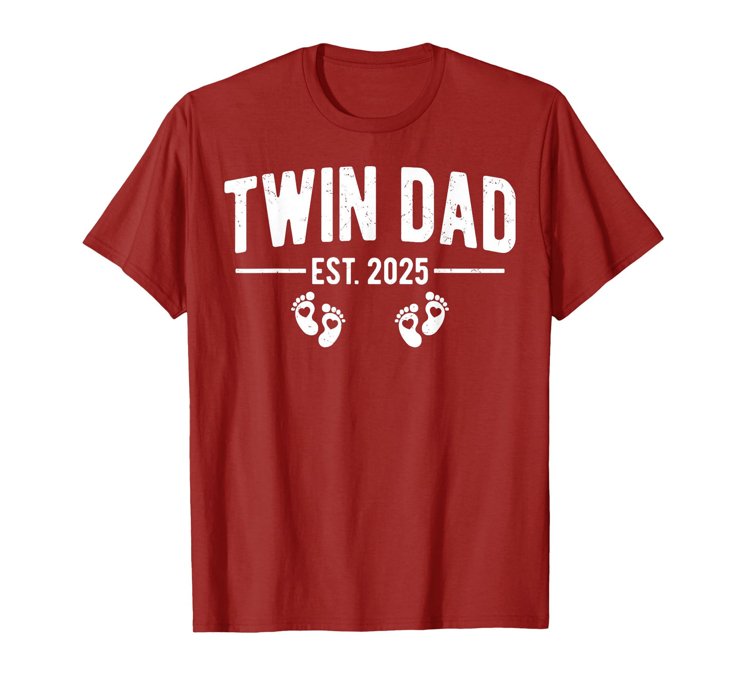 Mens Twin Dad Est. 2025 Father of Twins New Daddy Father's Day T-Shirt