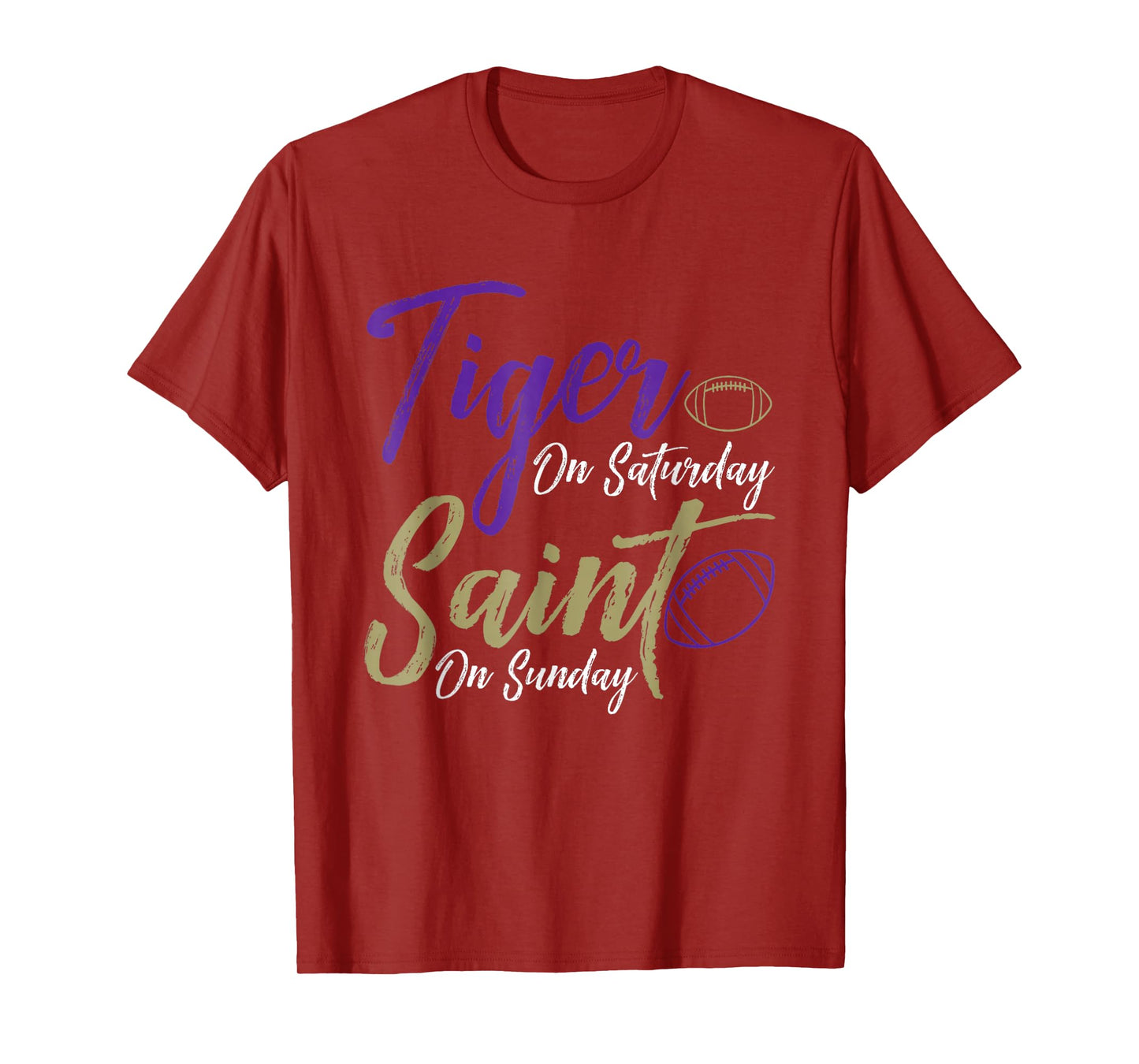 Tiger On Saturday Saint On Sunday Funny Fans T-Shirt