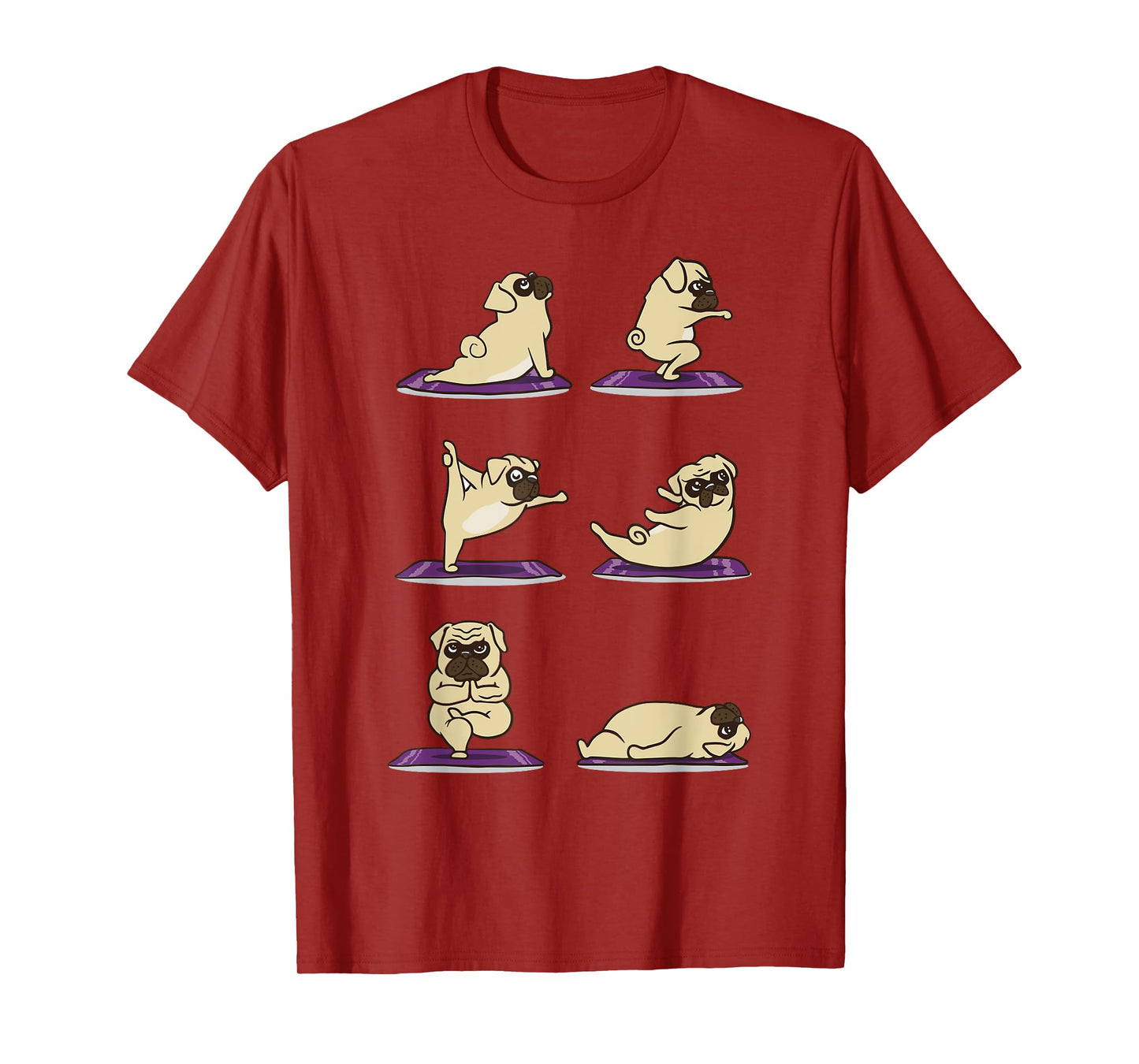 Funny Pug doing Yoga Exercises Asanas T-Shirt