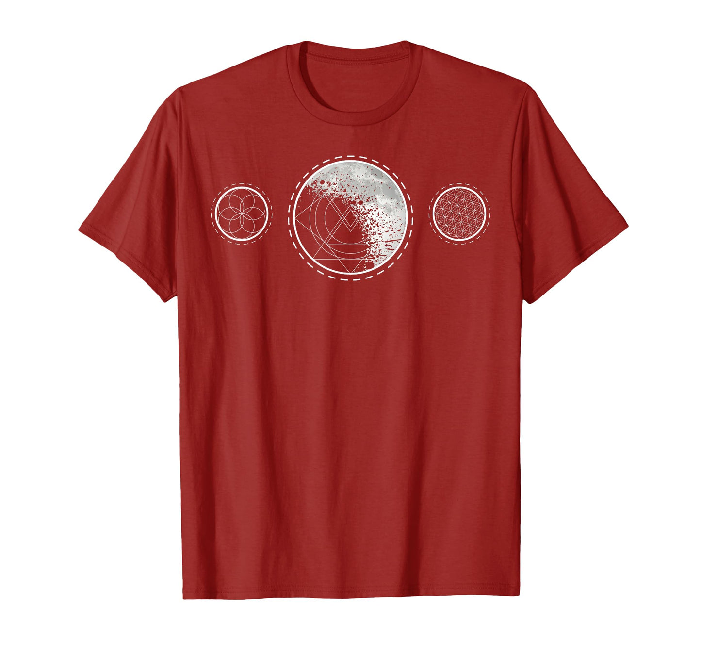 Sacred Geometry Moon for a Spiritual Zen Gothic Mandala T-Shirt