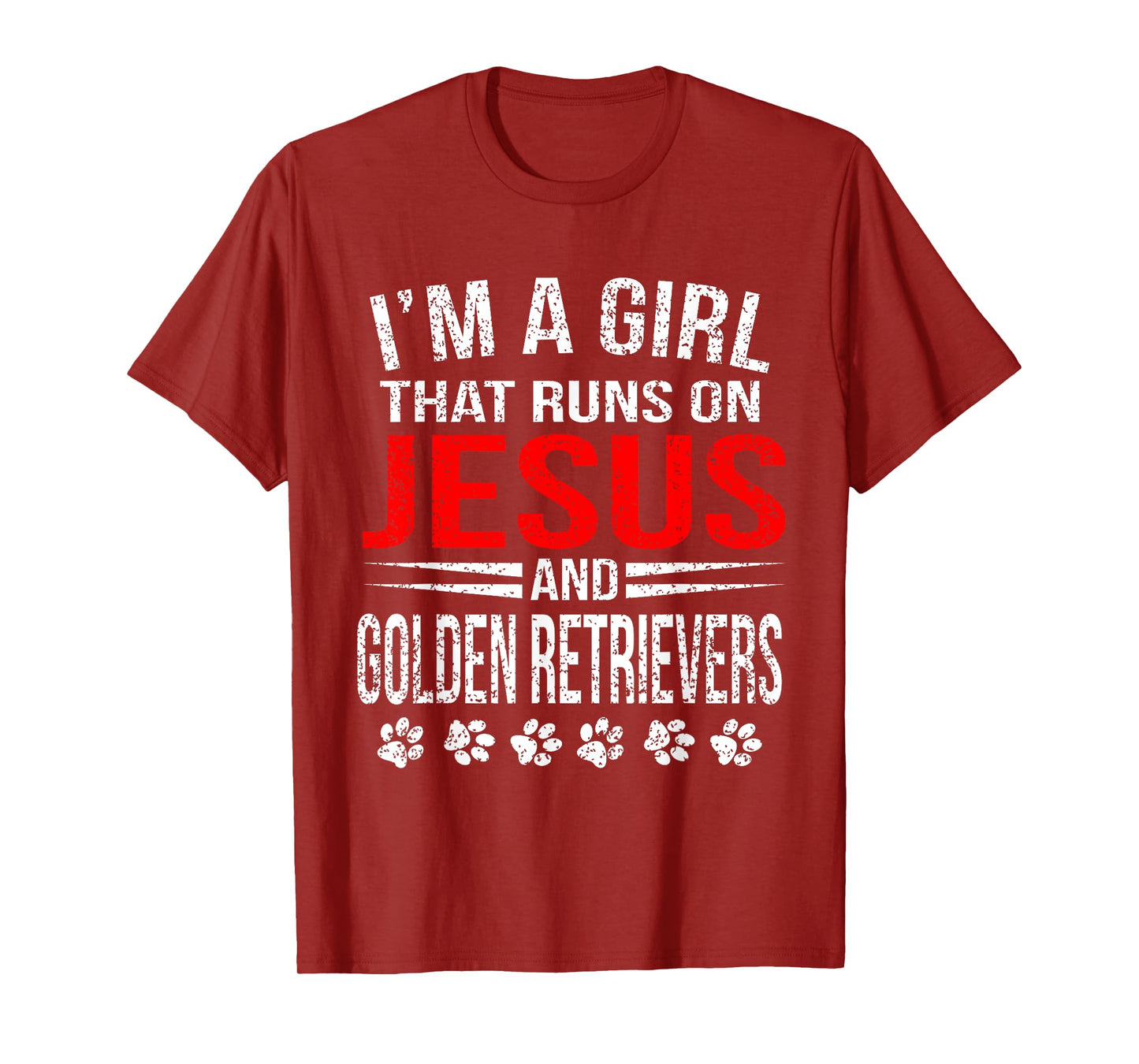 Jesus & Golden Retrievers Girl That Runs On Dog T-Shirt T-Shirt
